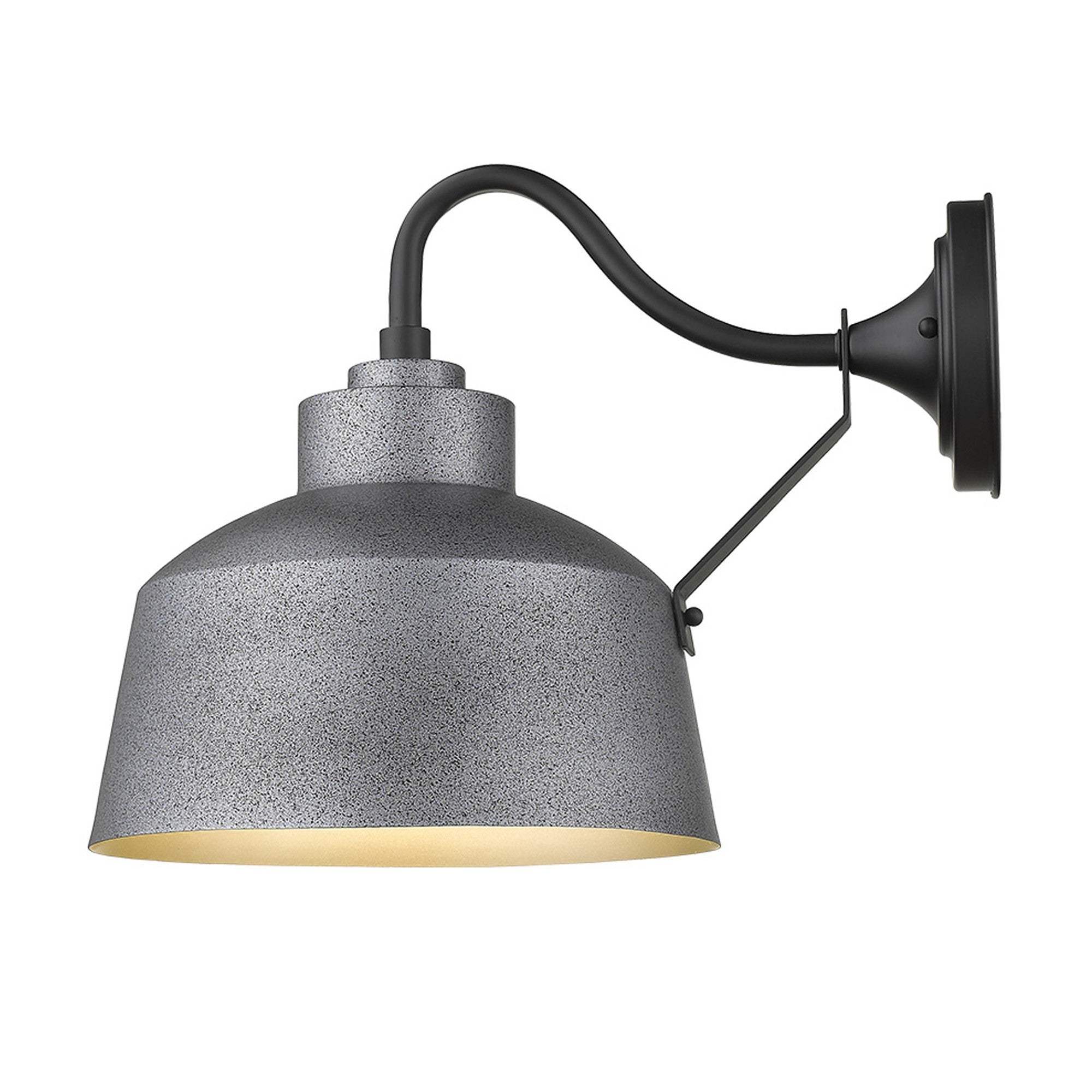 Pebbled Gray Bowl Shape Outdoor Wall Light - Image 6