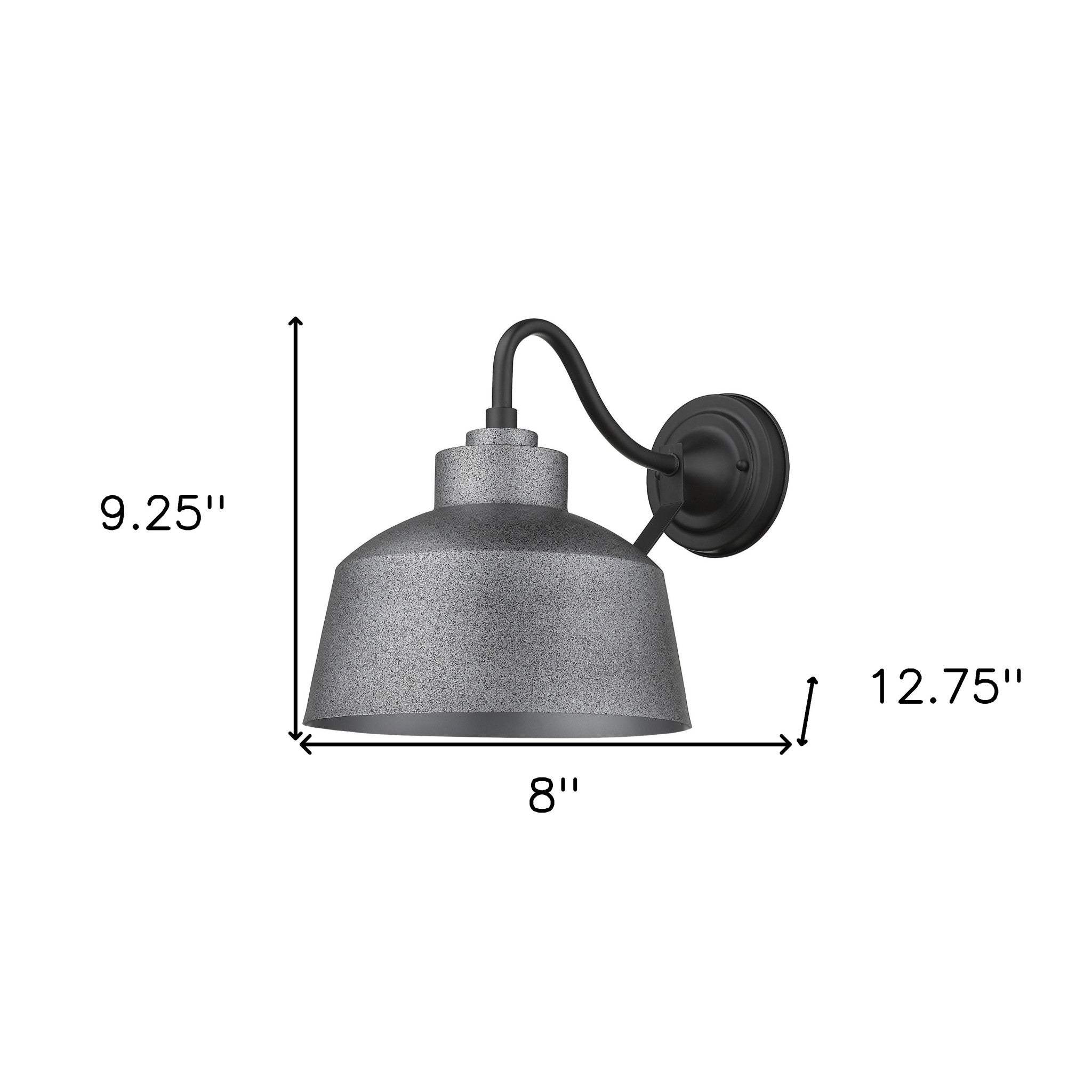 Pebbled Gray Bowl Shape Outdoor Wall Light - Image 7