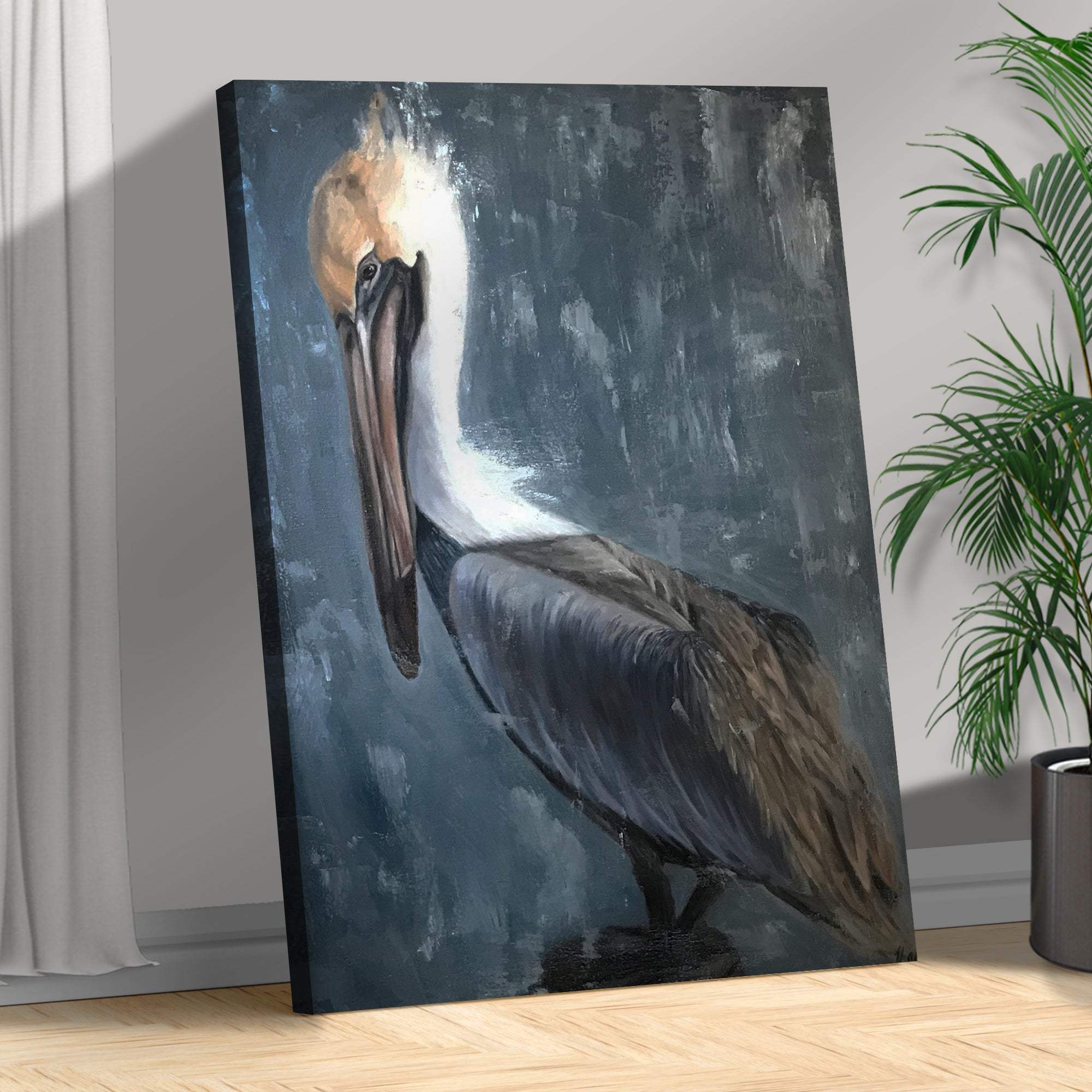 Pelican Painting "The Fish Catcher" Canvas Wall Art II - Image 3