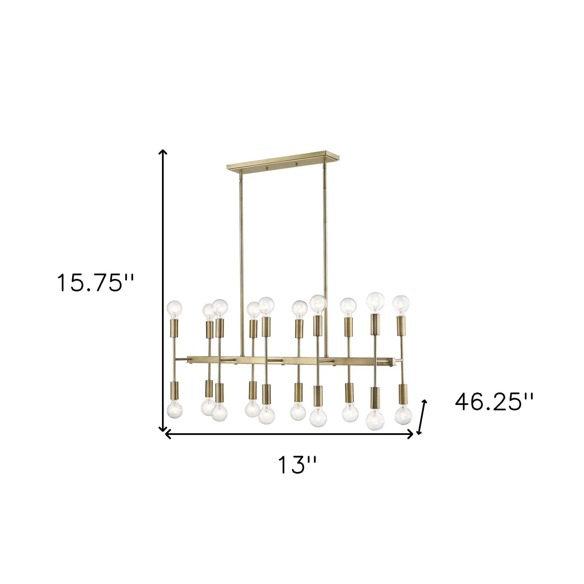 Perret 20-Light Aged Brass Island Pendant - Image 6