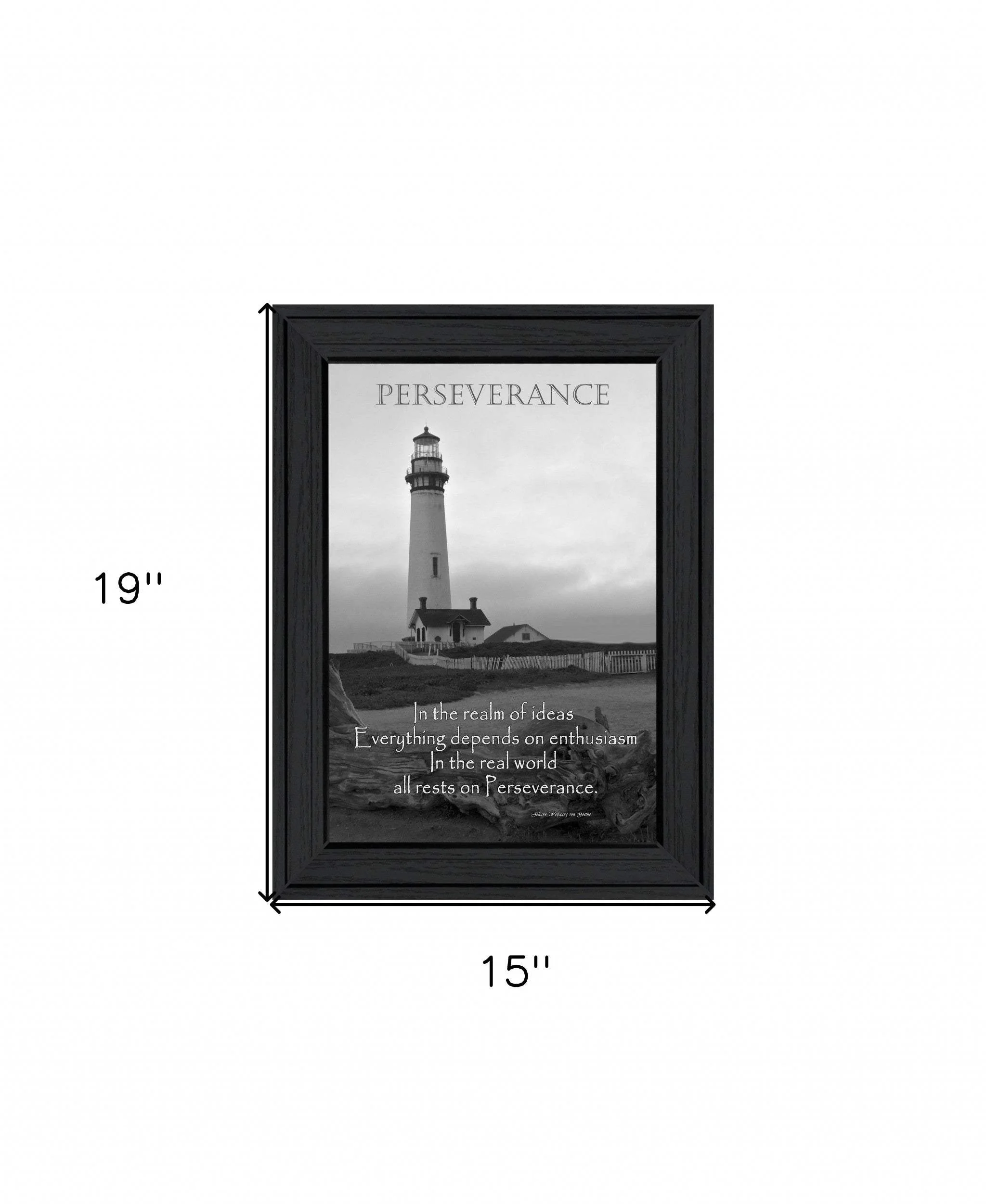 Perseverance Grayscale 1 Black Framed Print Wall Art - Image 5