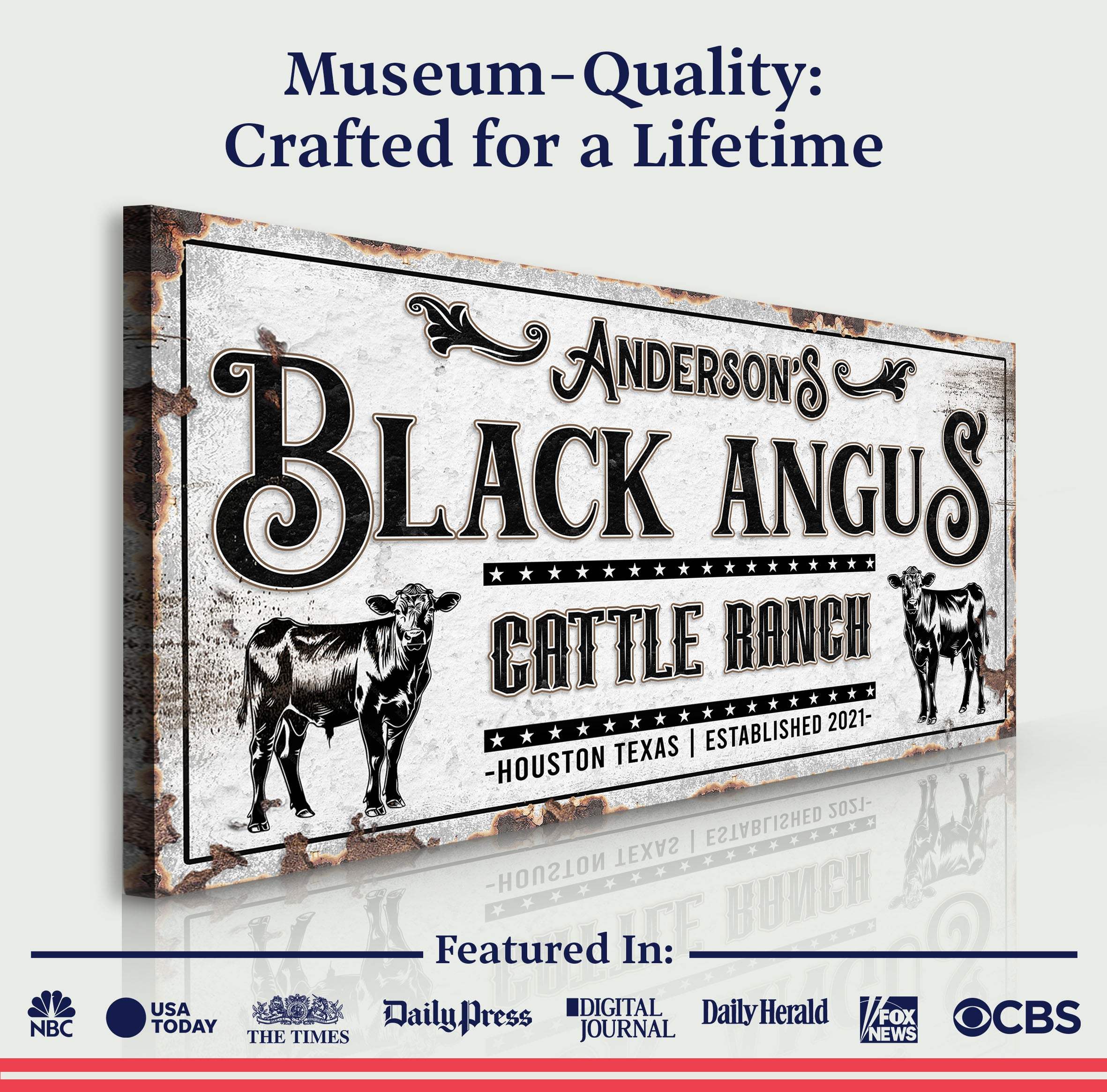 Personalized Black Angus Cattle Sign - Image 5