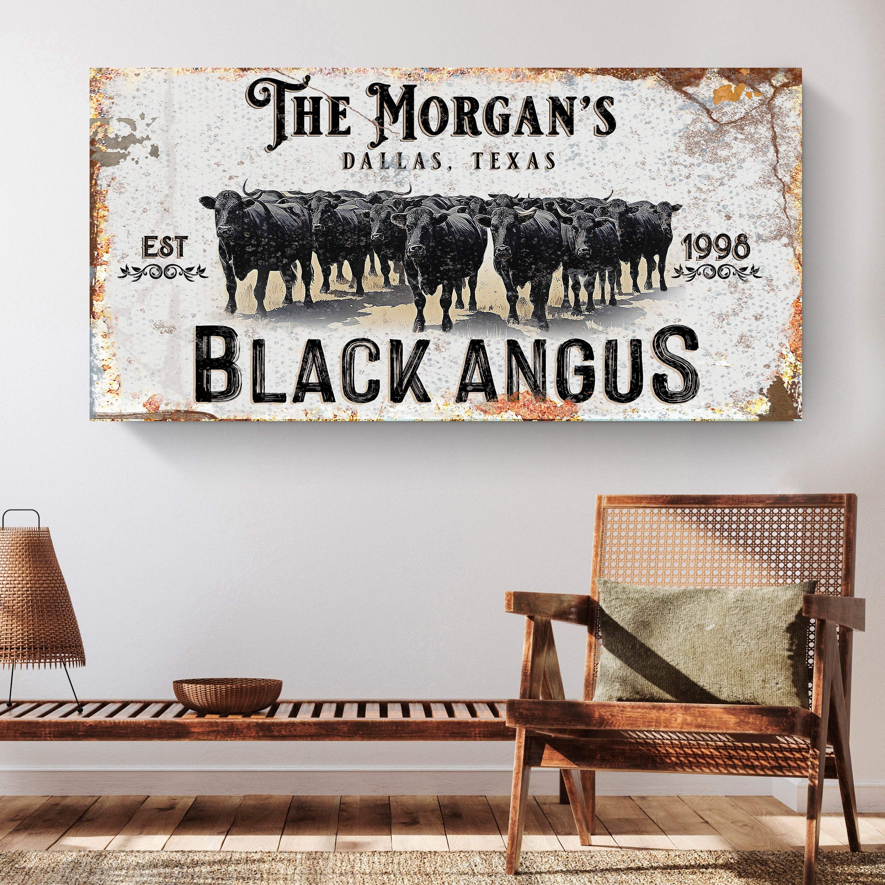 Personalized Black Angus Cattle Sign II - Image 2