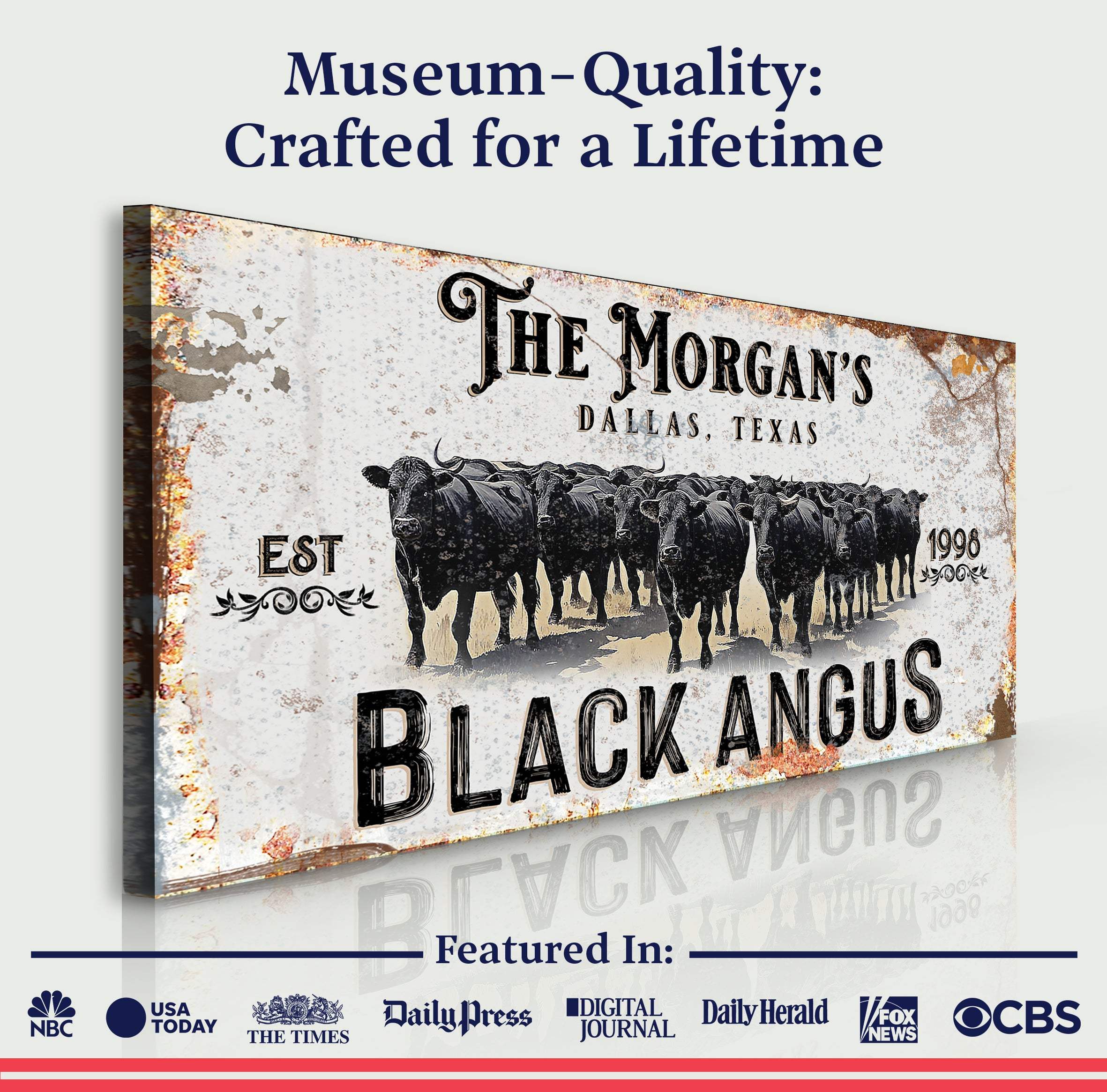 Personalized Black Angus Cattle Sign II - Image 4