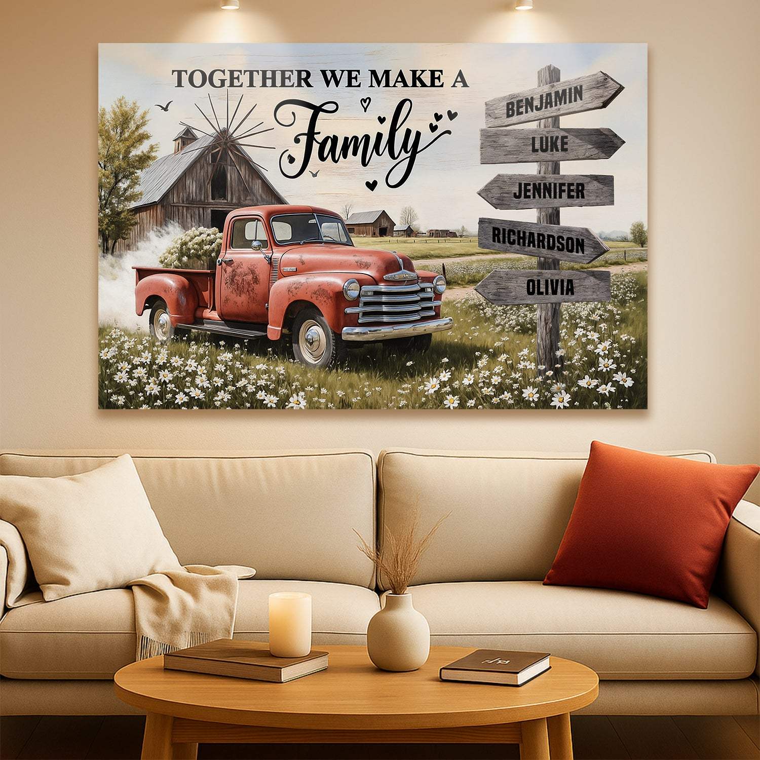 Personalized Family Farmhouse Old Truck Wall Art - Image 5