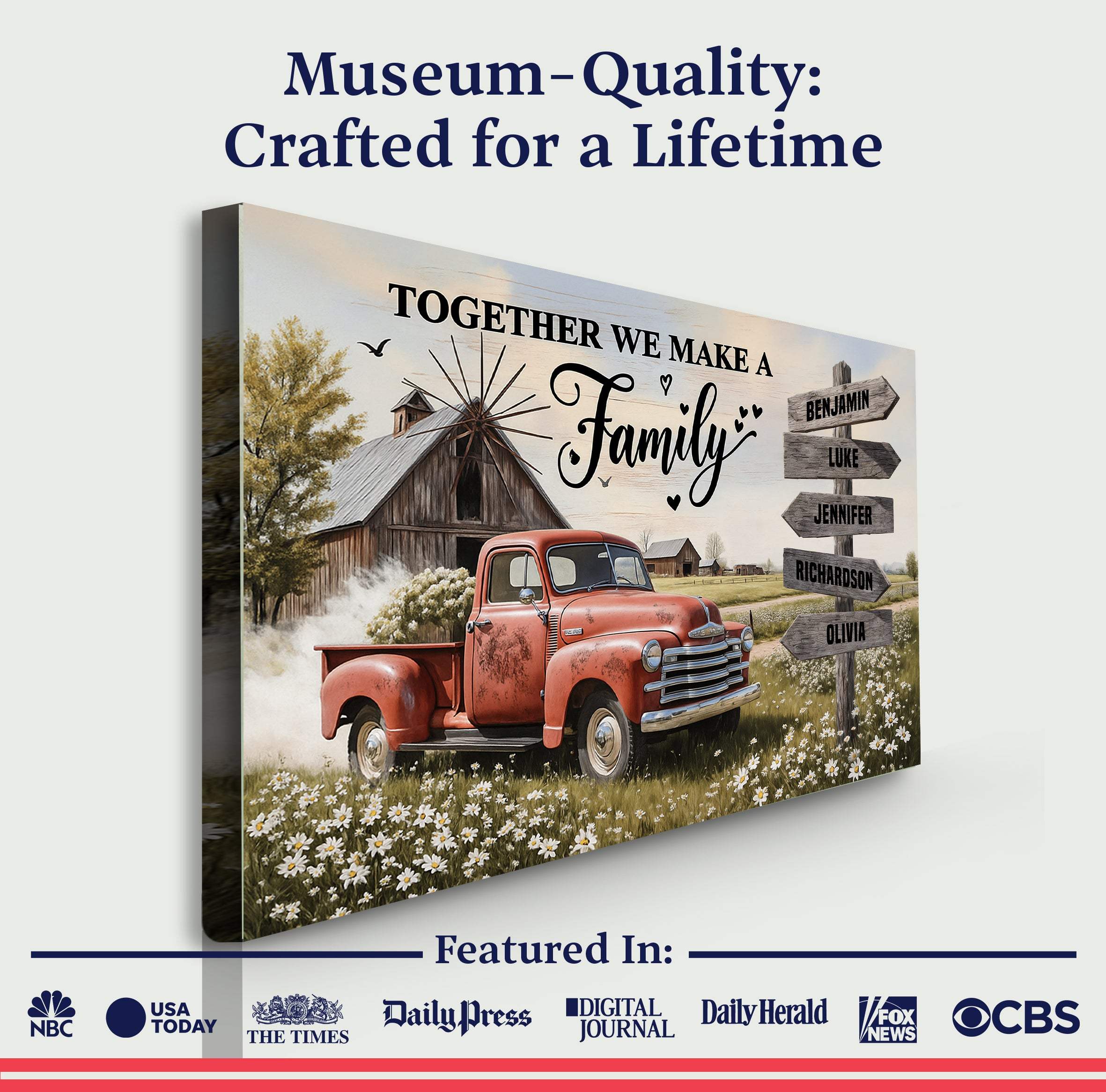 Personalized Family Farmhouse Old Truck Wall Art - Image 6