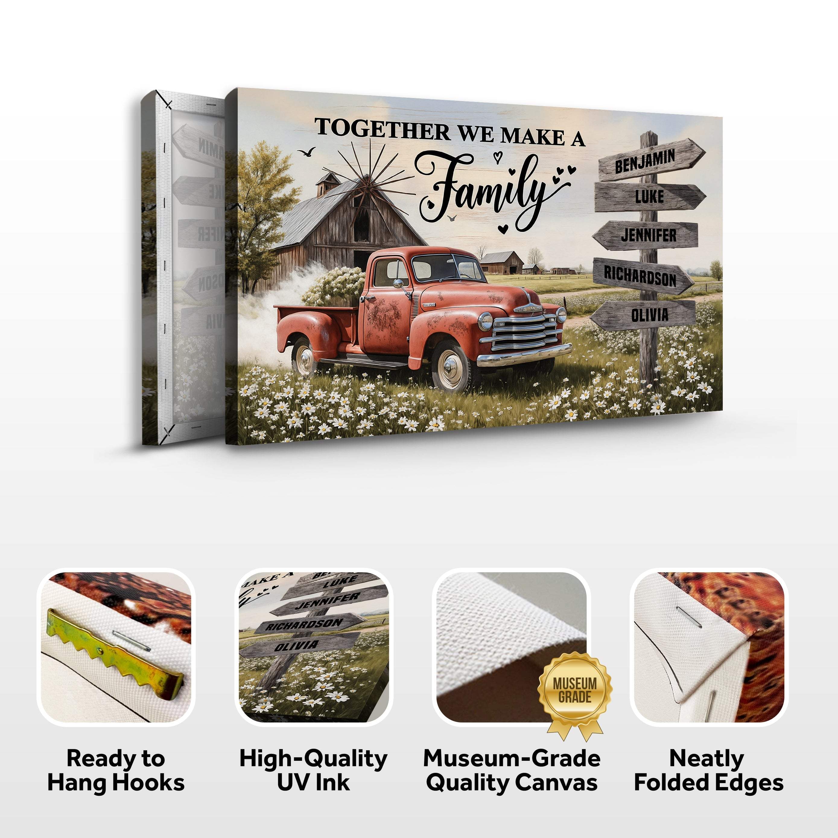 Personalized Family Farmhouse Old Truck Wall Art - Image 8
