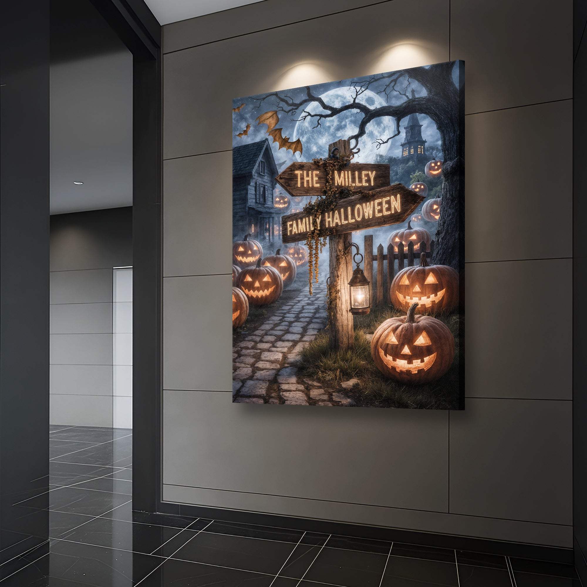 Personalized Family Name Street Sign Halloween Wall Art - Image 2