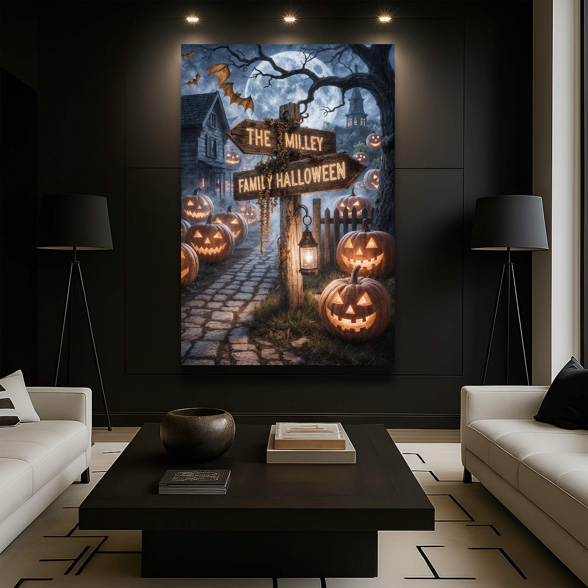 Personalized Family Name Street Sign Halloween Wall Art - Image 4