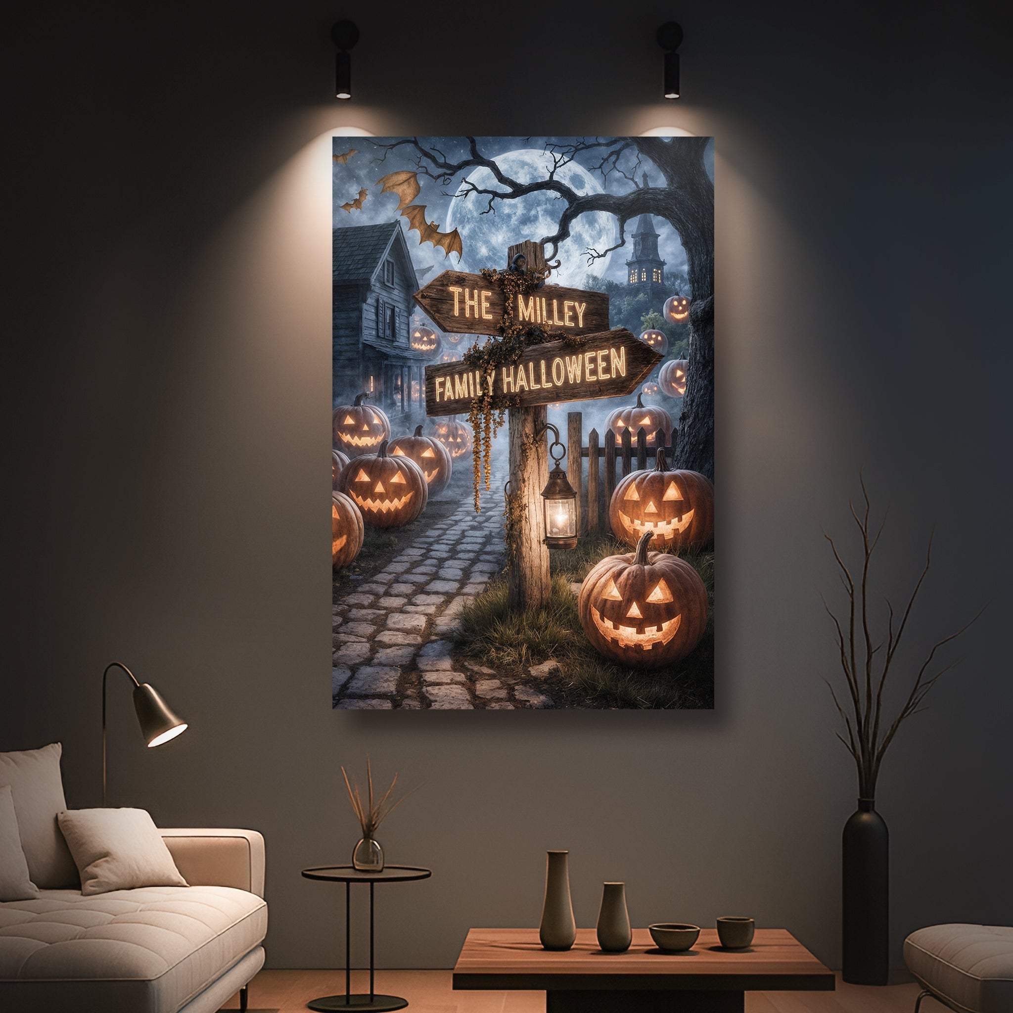 Personalized Family Name Street Sign Halloween Wall Art - Image 5