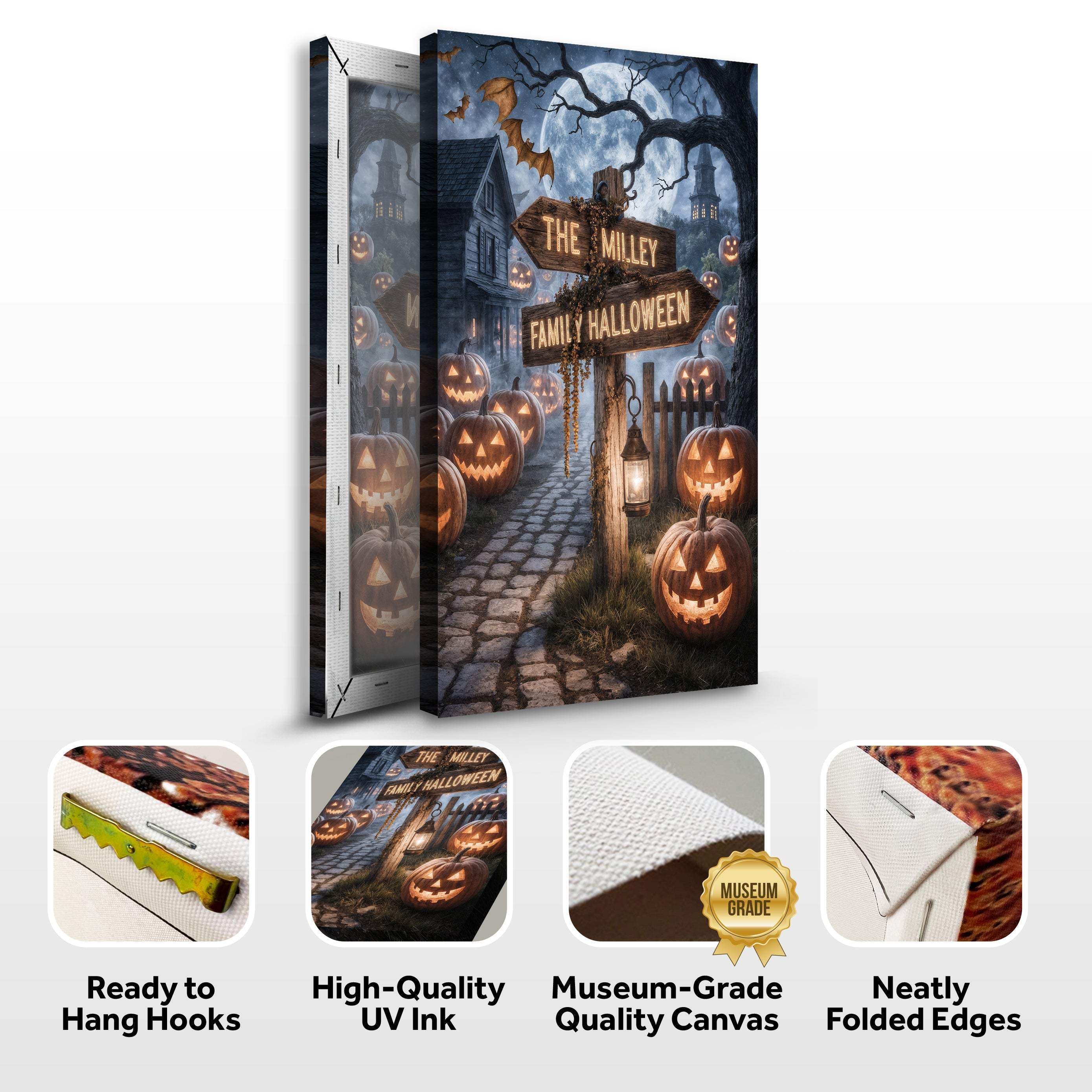 Personalized Family Name Street Sign Halloween Wall Art - Image 8