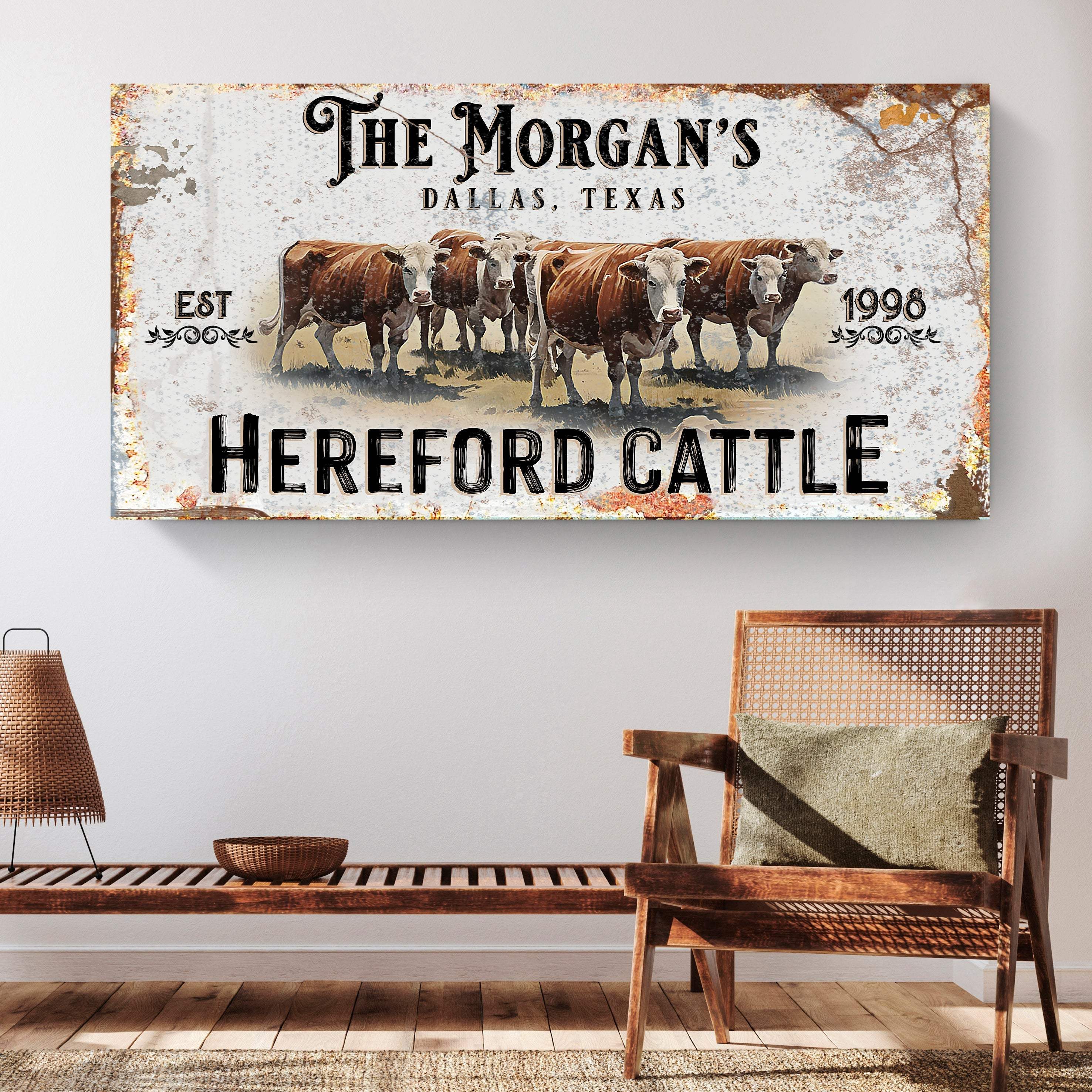 Personalized Hereford Cattle Sign II - Image 2