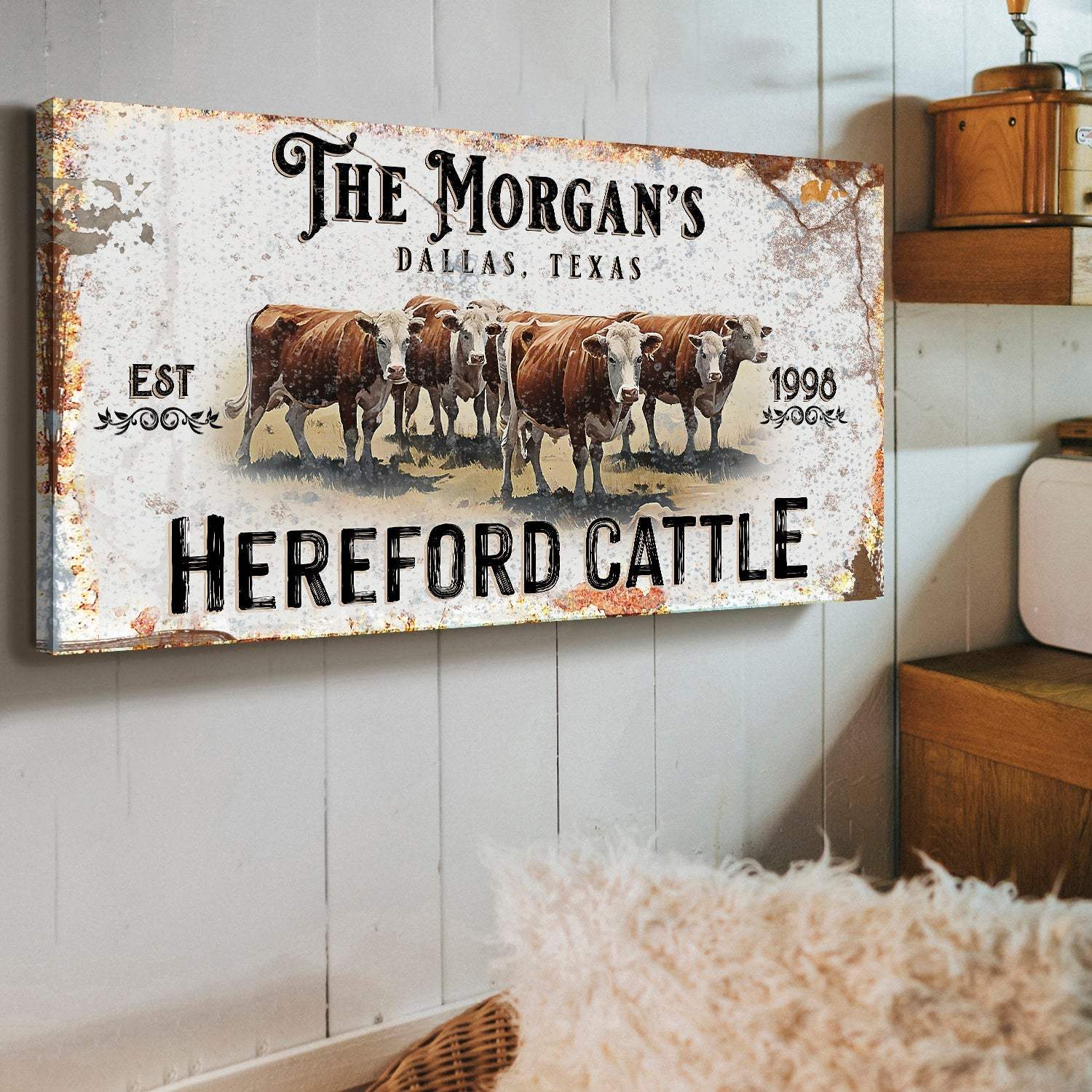 Personalized Hereford Cattle Sign II - Image 3