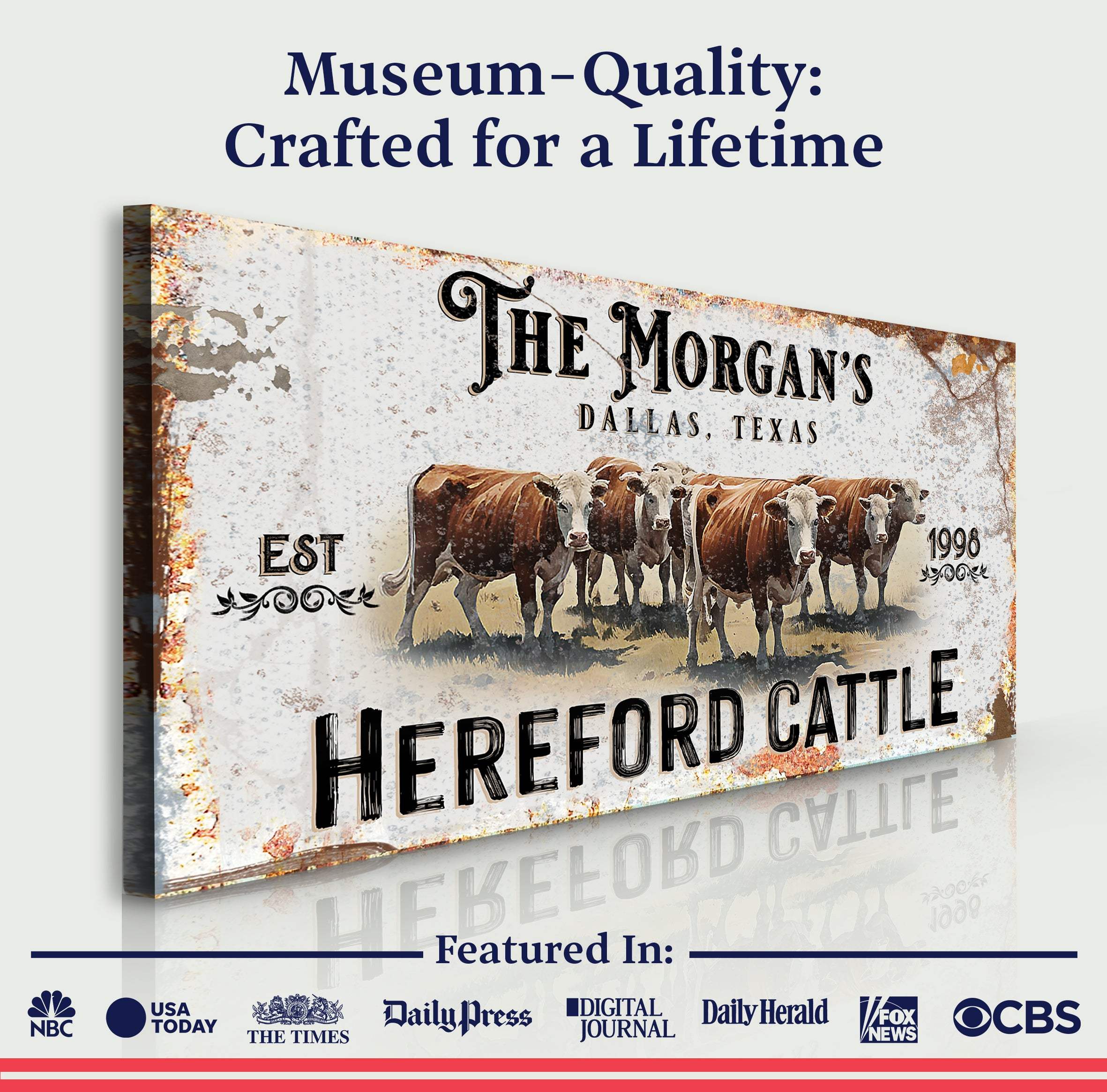 Personalized Hereford Cattle Sign II - Image 4