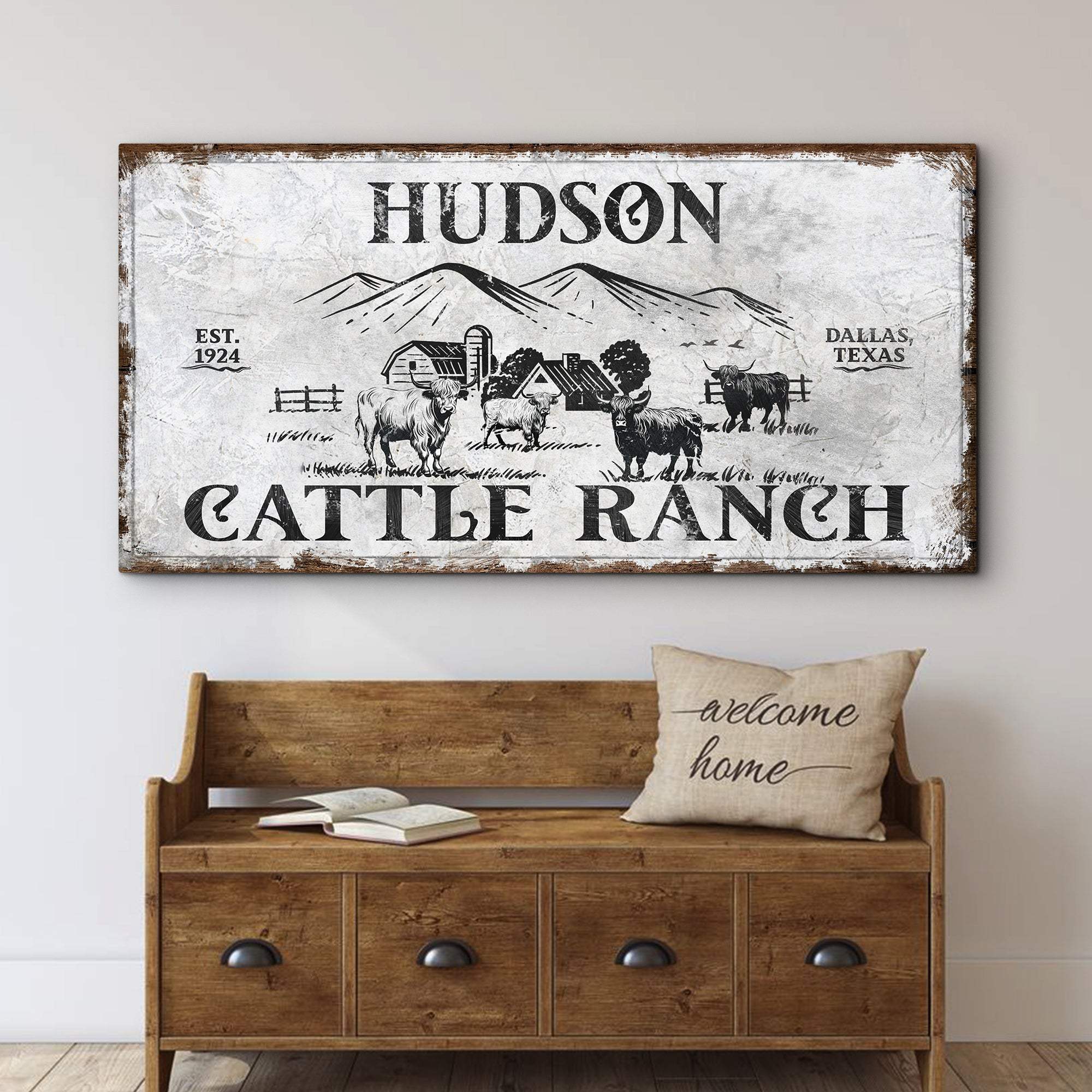 Personalized Highland Cattle Ranch Sign - Image 2