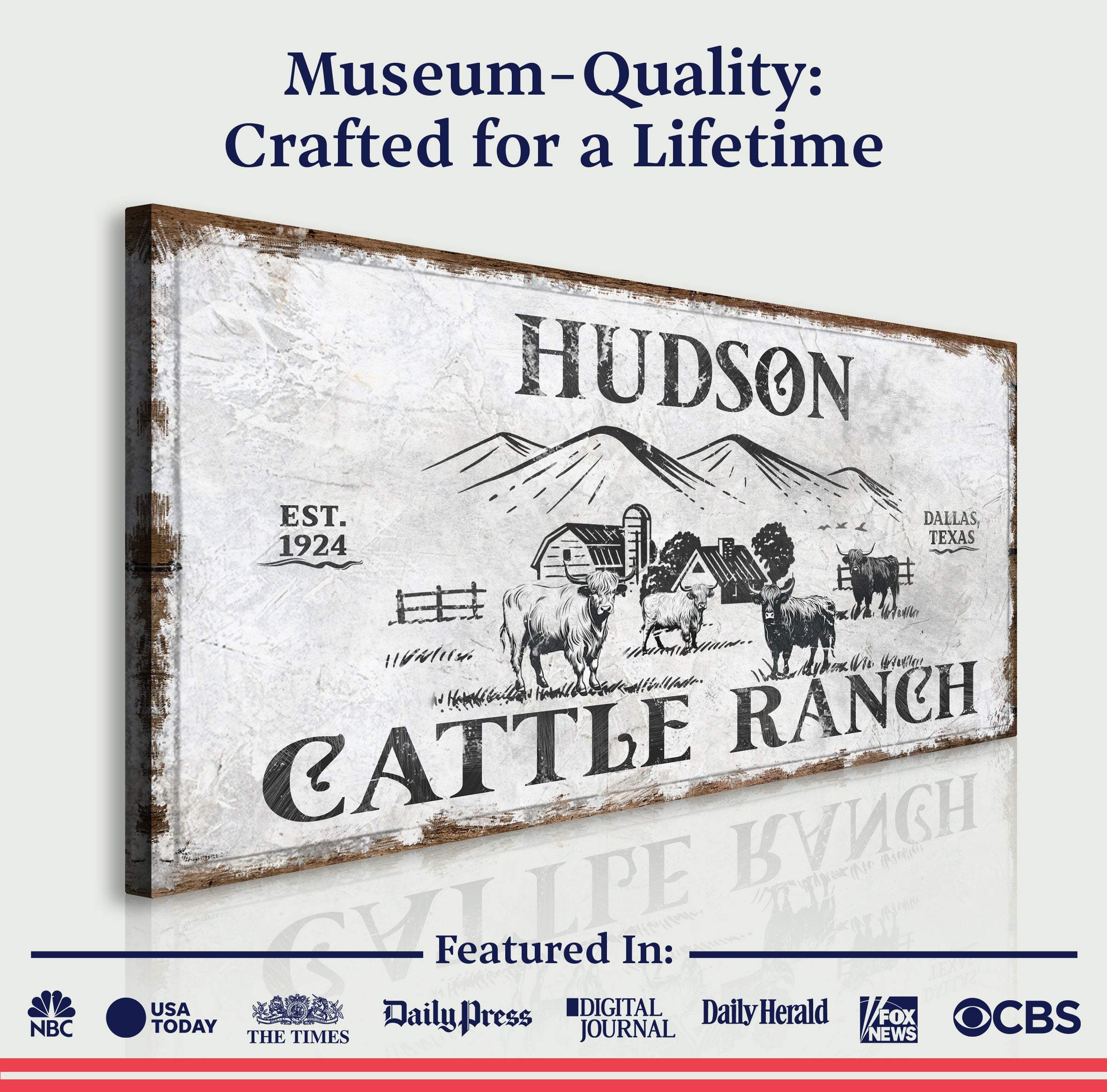 Personalized Highland Cattle Ranch Sign - Image 4