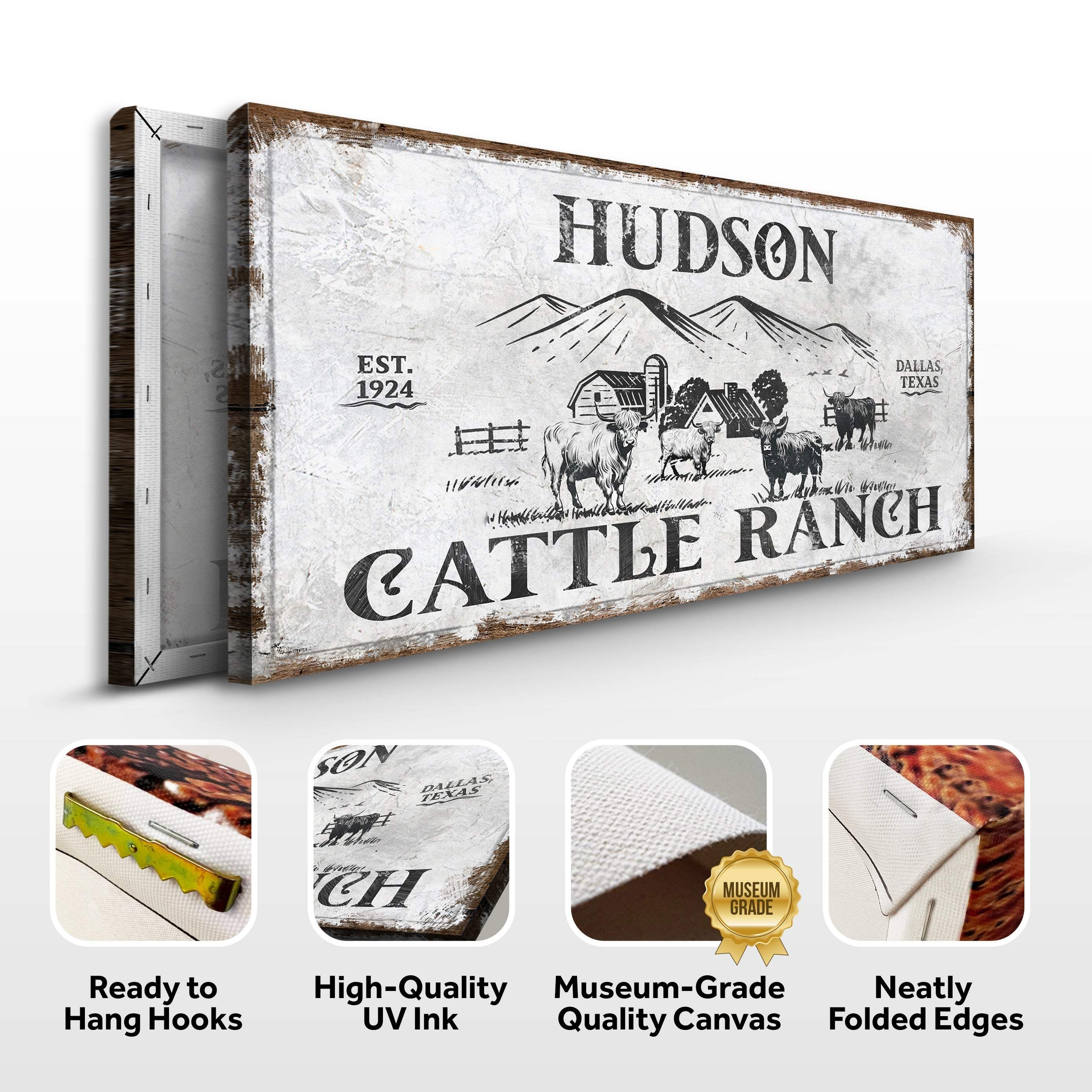 Personalized Highland Cattle Ranch Sign - Image 5
