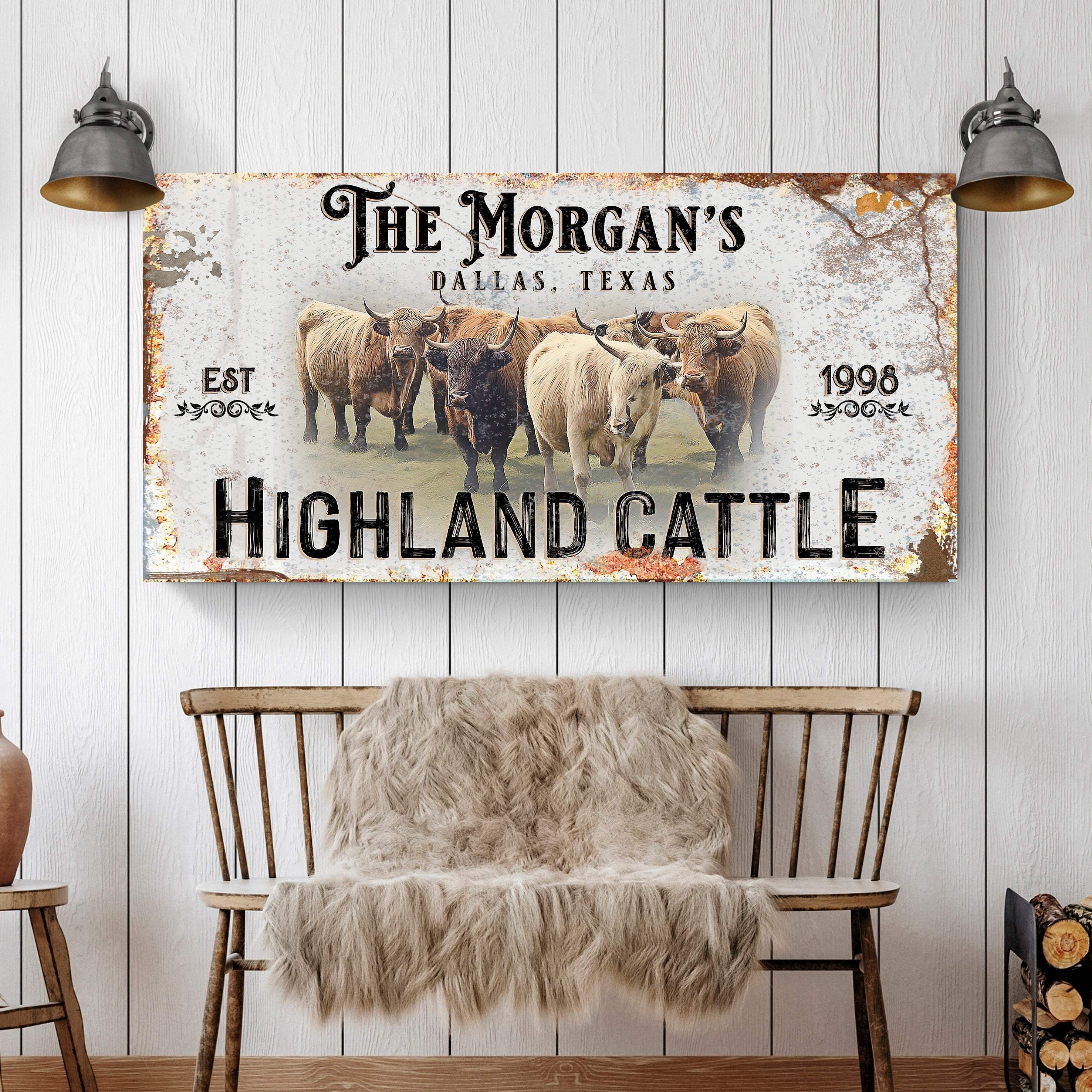 Personalized Highland Cattle Sign III - Image 2