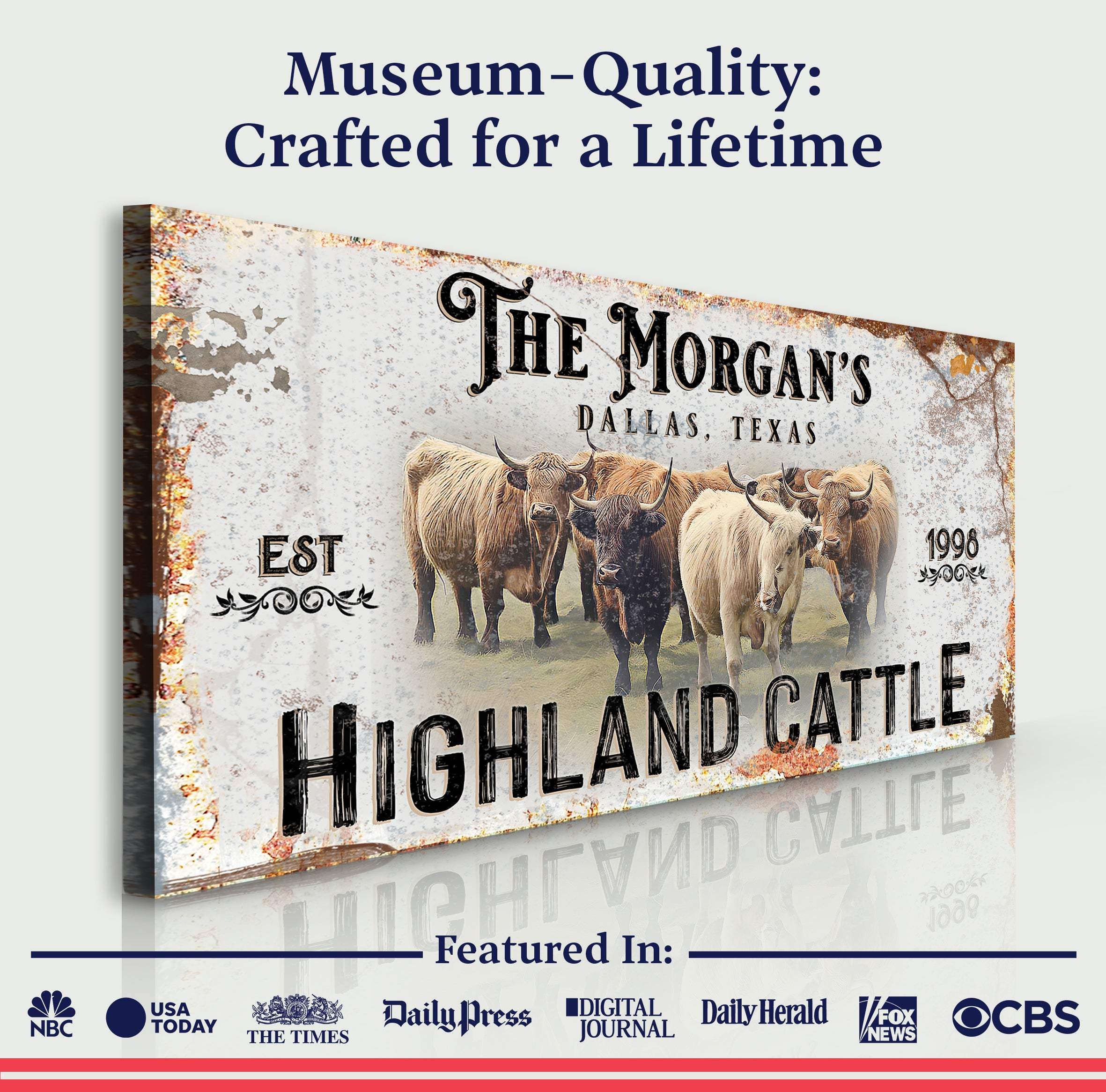 Personalized Highland Cattle Sign III - Image 4