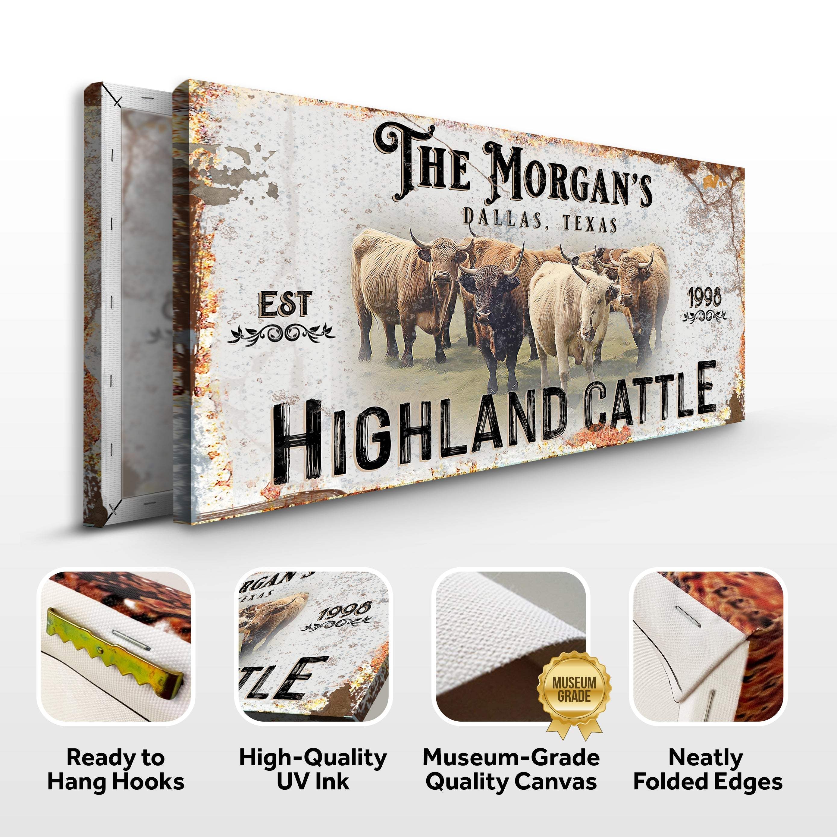 Personalized Highland Cattle Sign III - Image 5