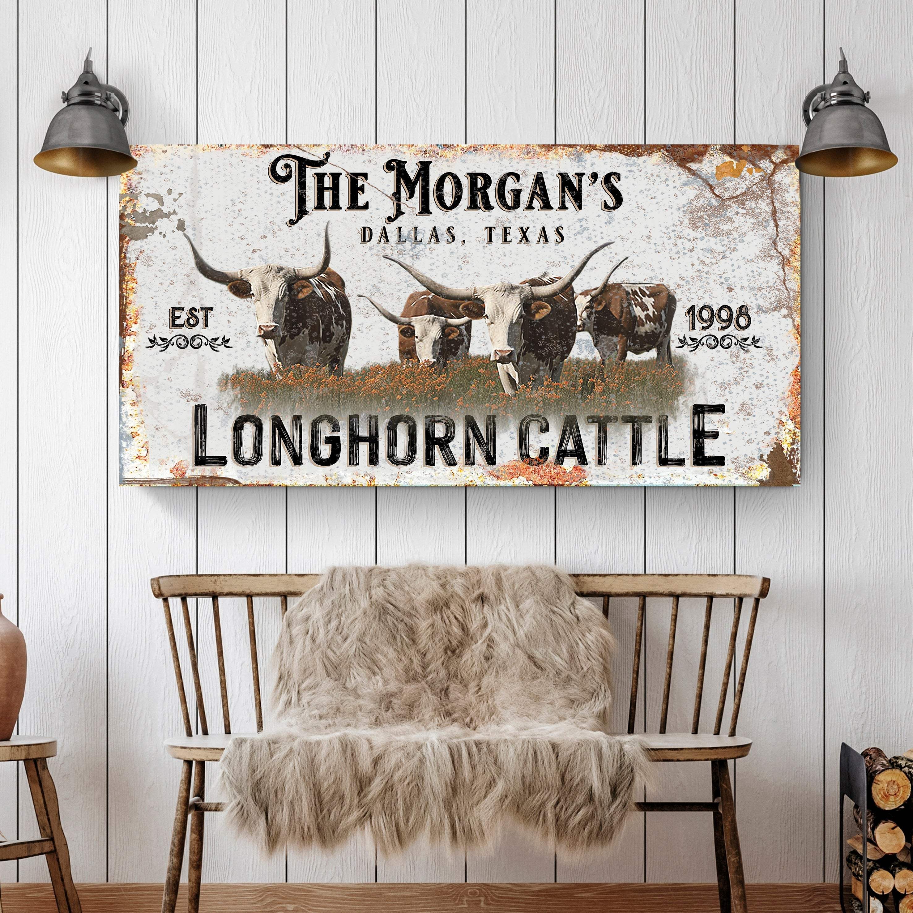 Personalized Long Horn Cattle Sign II - Image 2