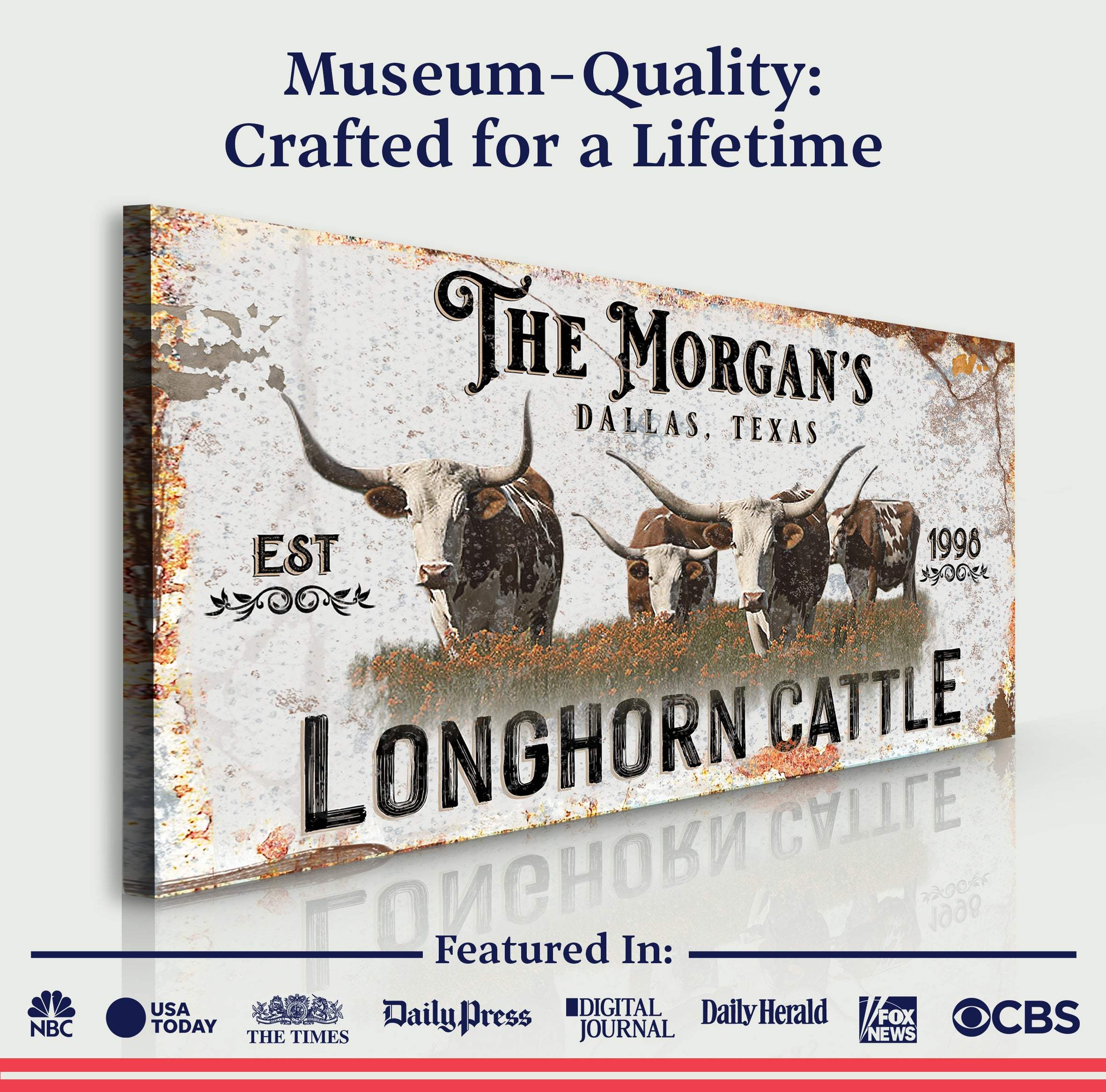 Personalized Long Horn Cattle Sign II - Image 5