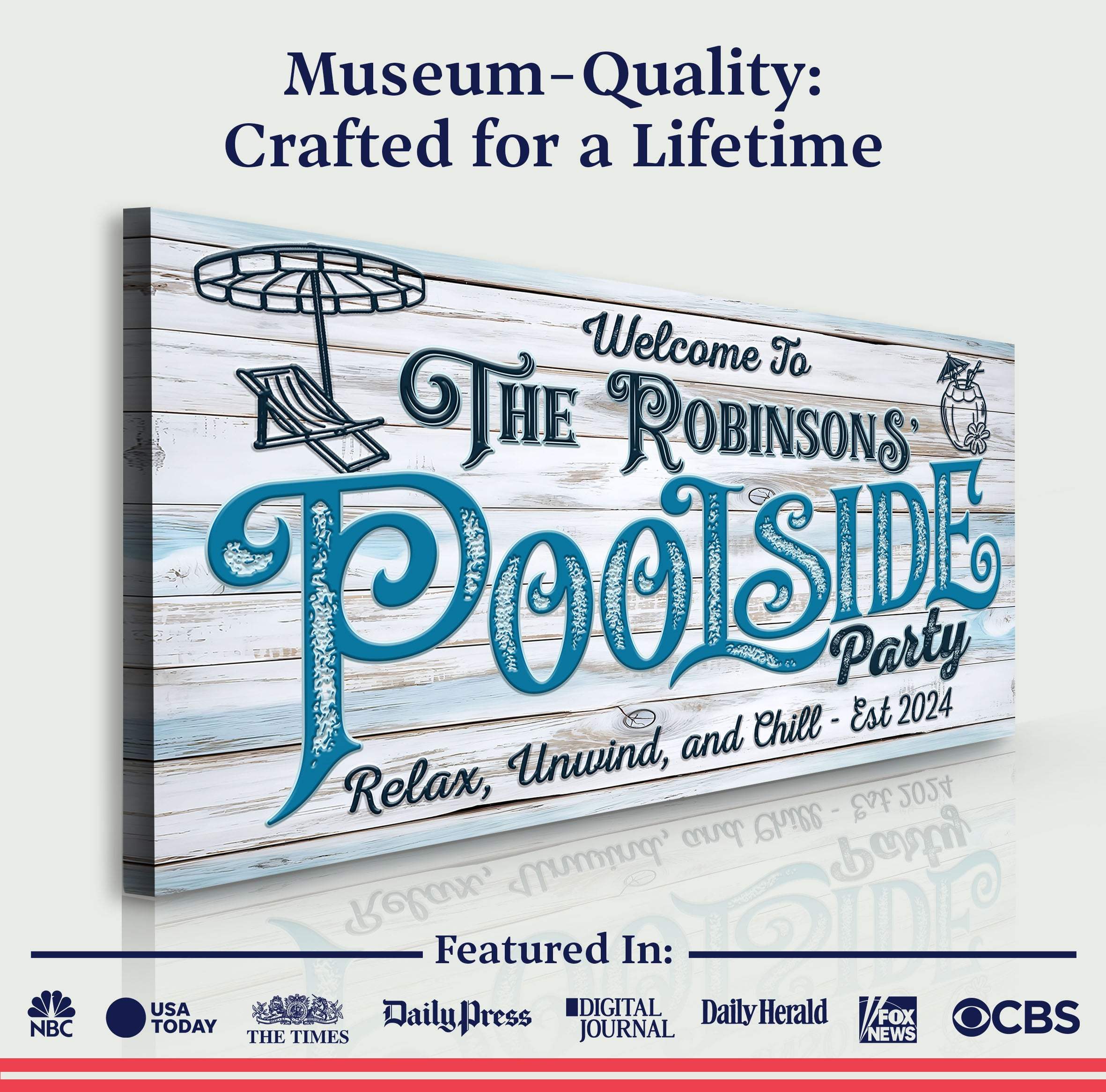 Personalized Pool Party Sign - Image 4