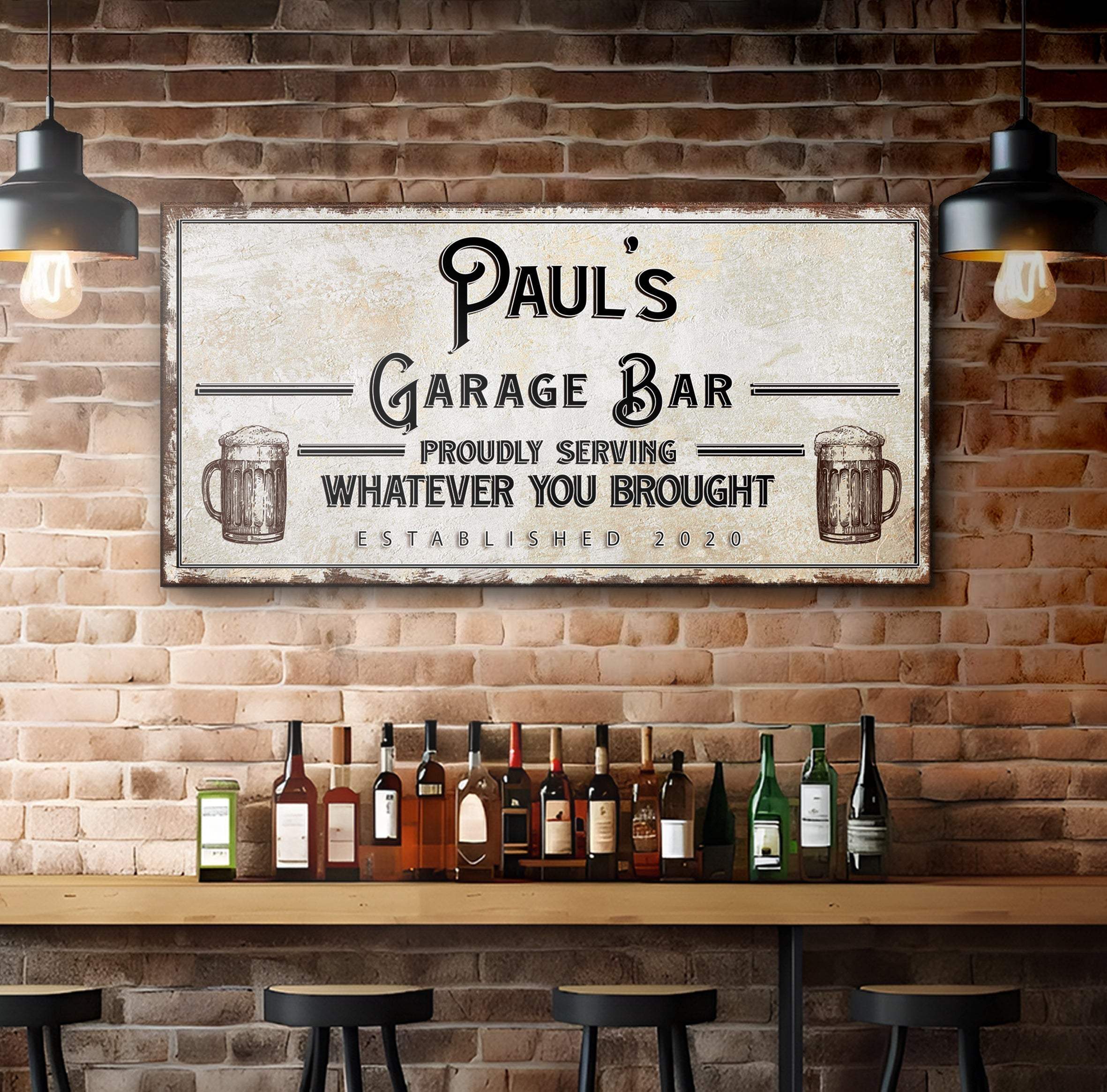 Personalized Rustic Garage Sign for Home Bar: Enhance Your Man Cave Wall Decor with Personalized Basement Bar Sign - Image 2