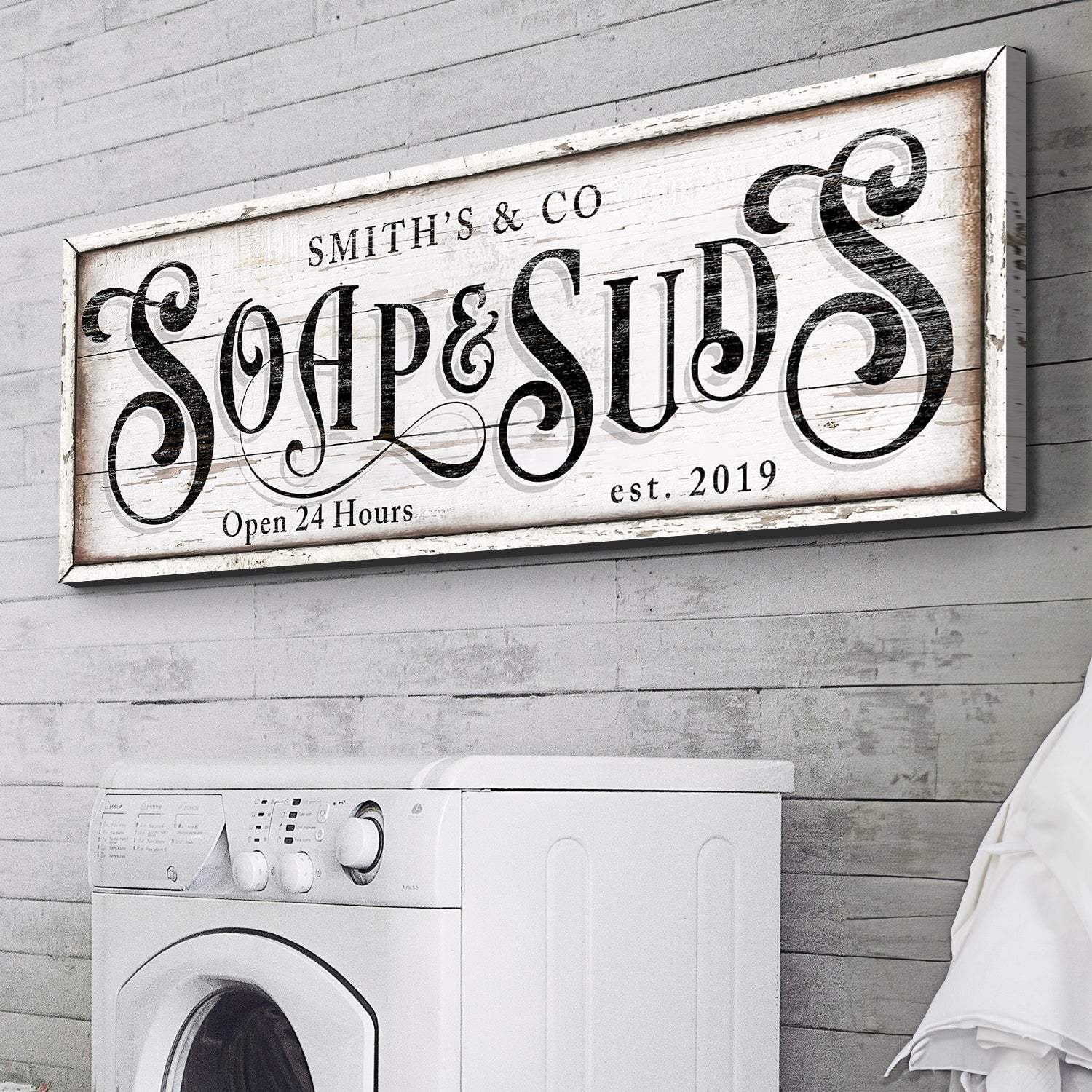 Personalized Soap And Suds Laundry Sign - Image 3