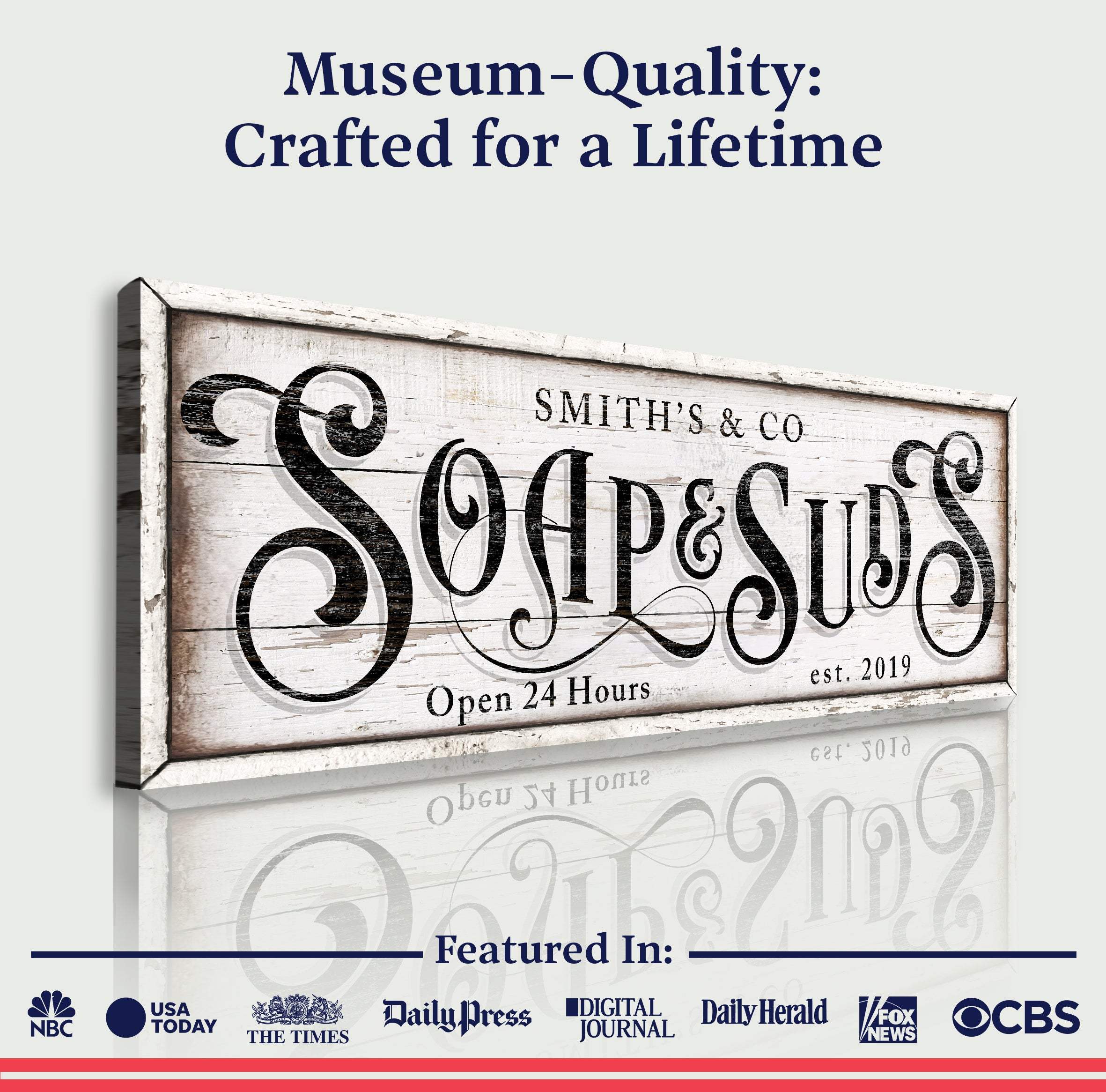 Personalized Soap And Suds Laundry Sign - Image 4