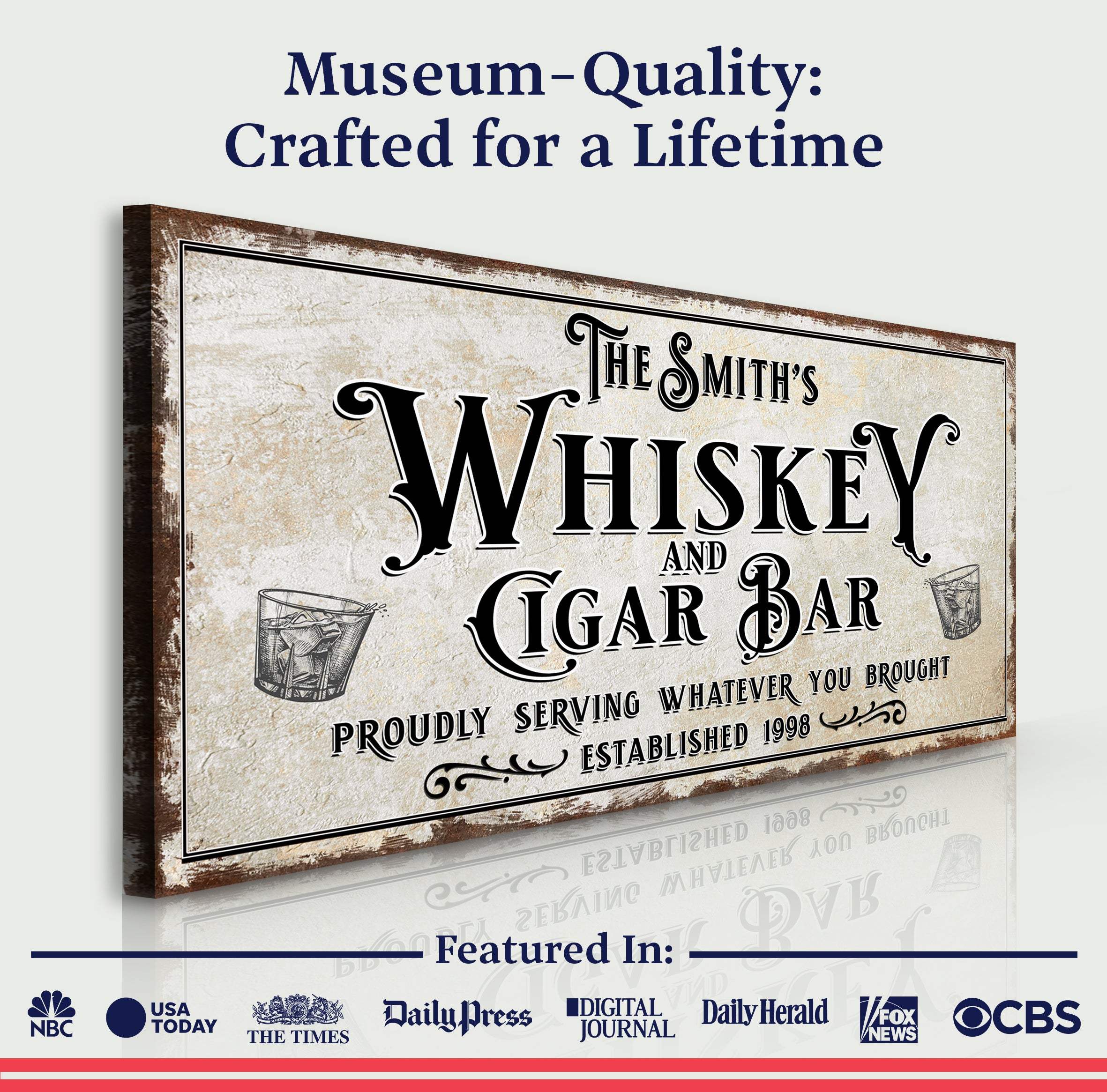 Personalized Whiskey and Cigar Bar Sign - Image 4