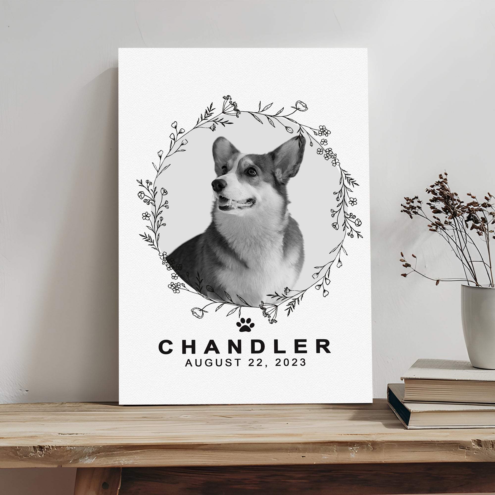 Pet Memorial Portrait Monochrome Sign - Image 2