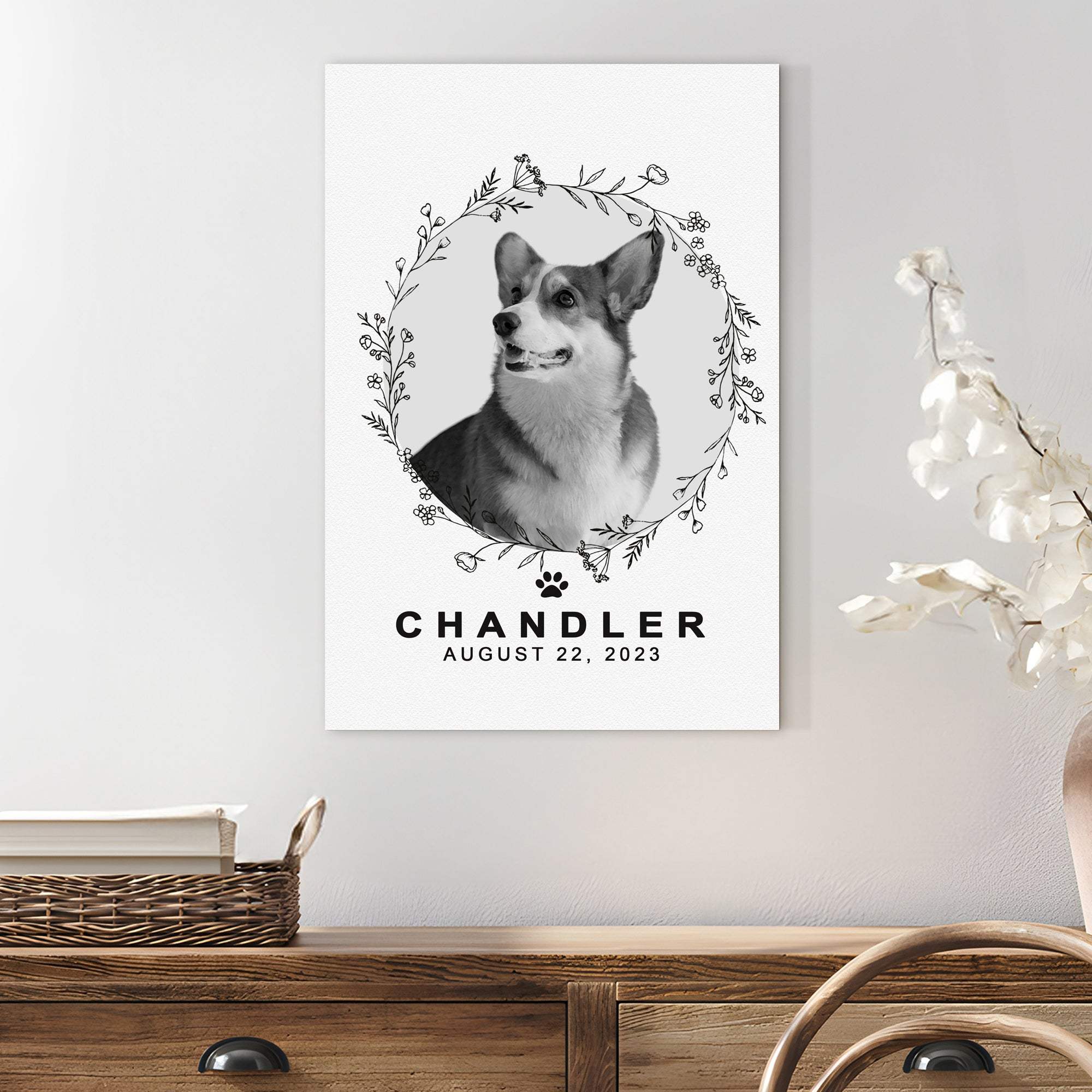 Pet Memorial Portrait Monochrome Sign - Image 3