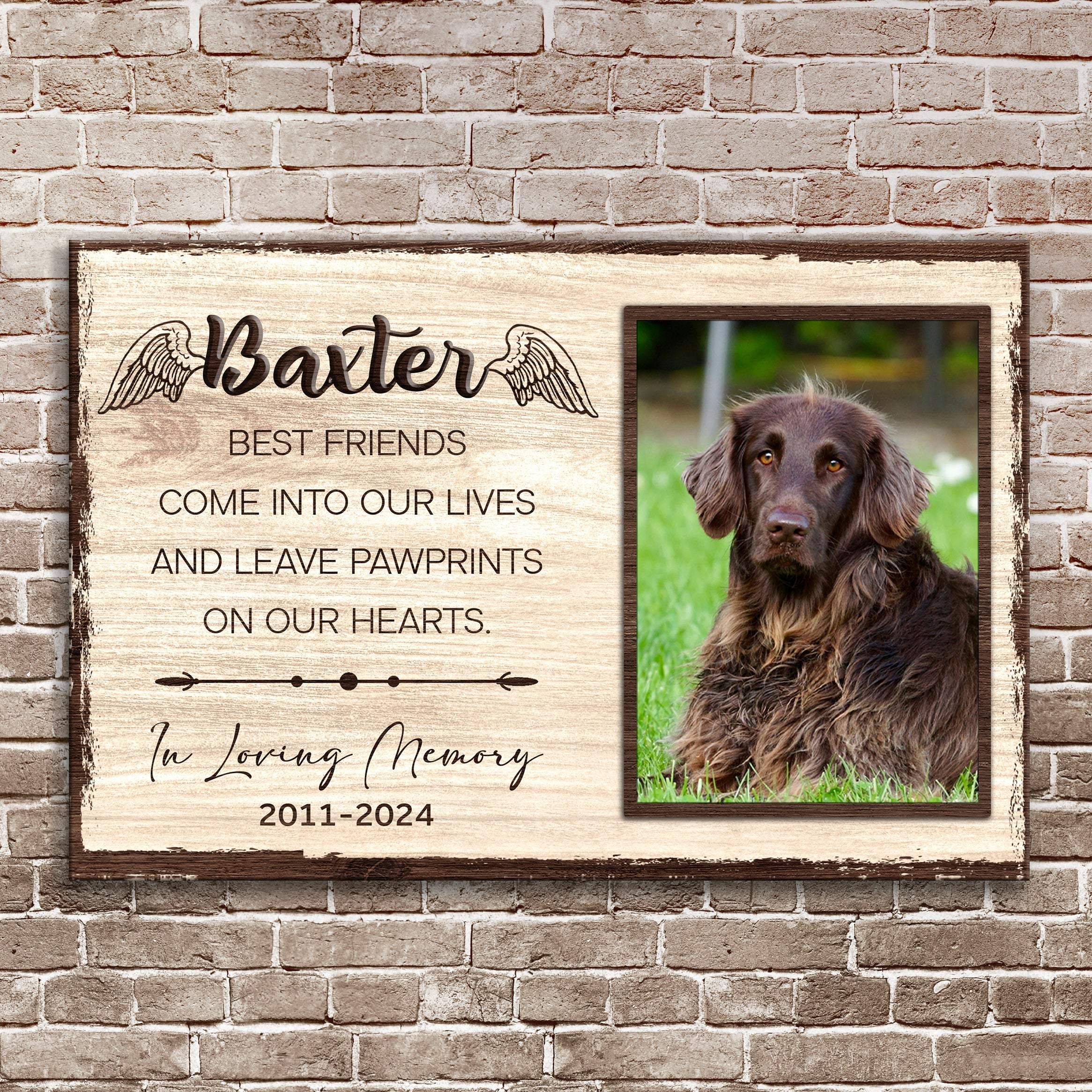 Pet Memorial Sign Best Friend In Paw Prints - Image 2