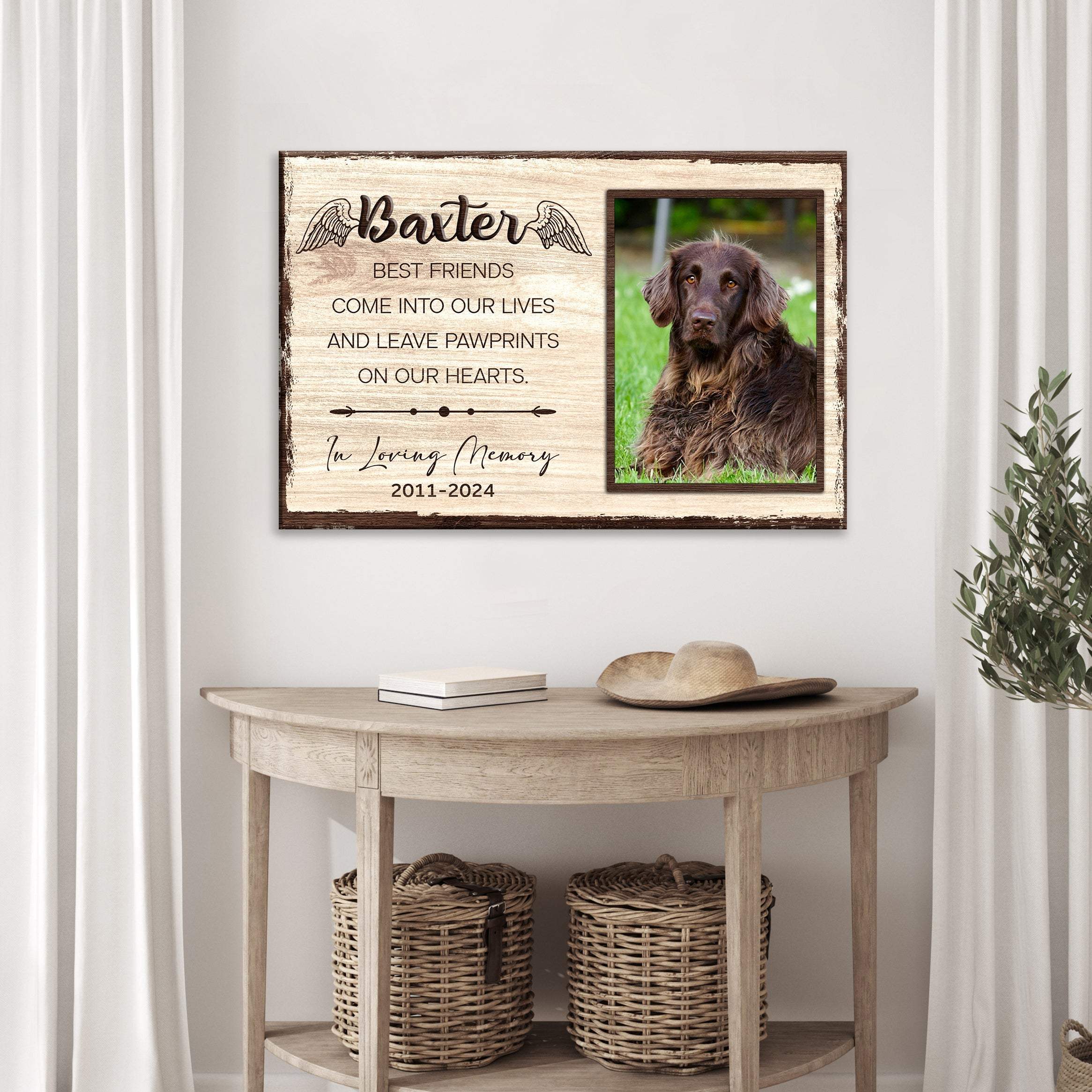 Pet Memorial Sign Best Friend In Paw Prints - Image 3