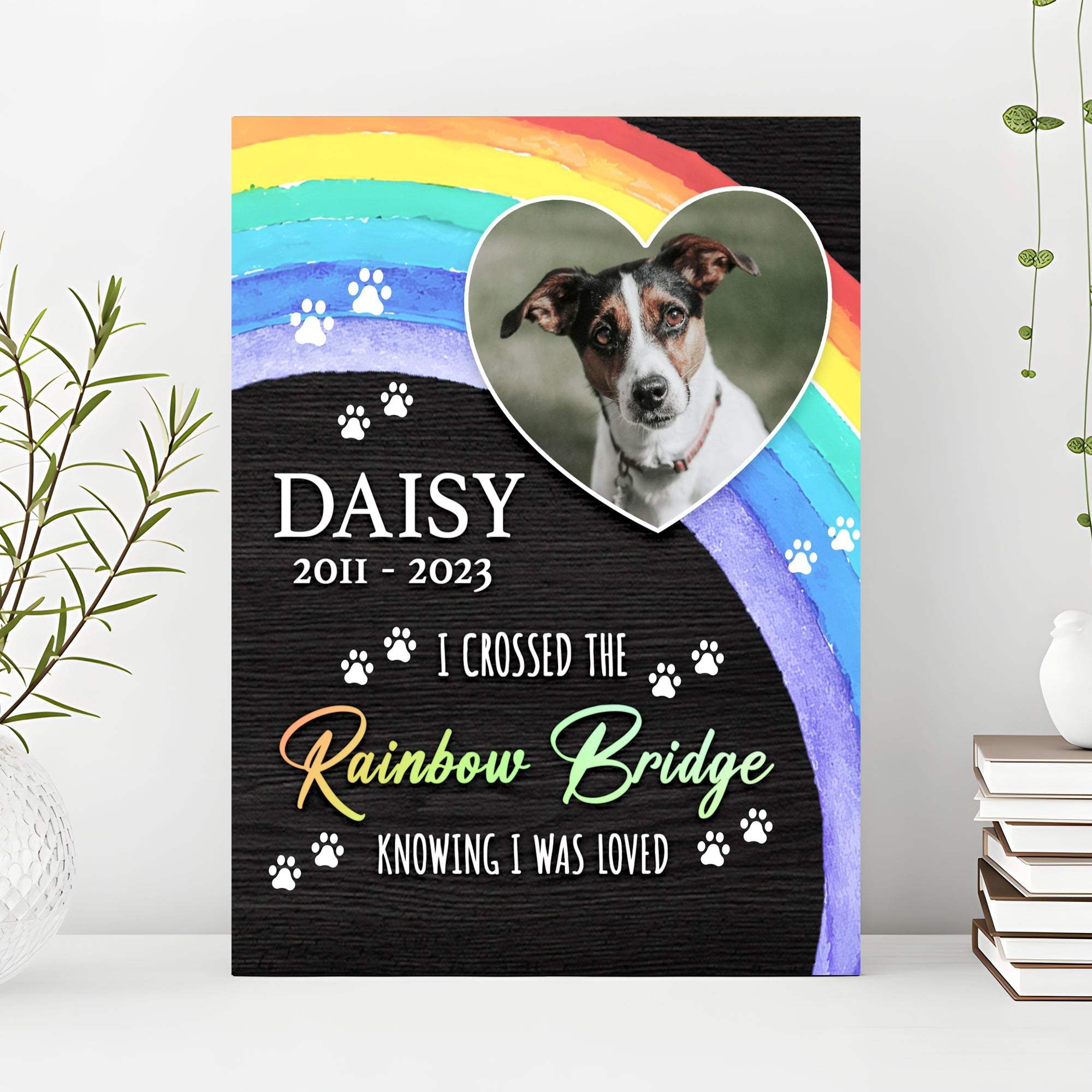 Pet Memorial Sign I Crossed The Rainbow Bridge - Image 2