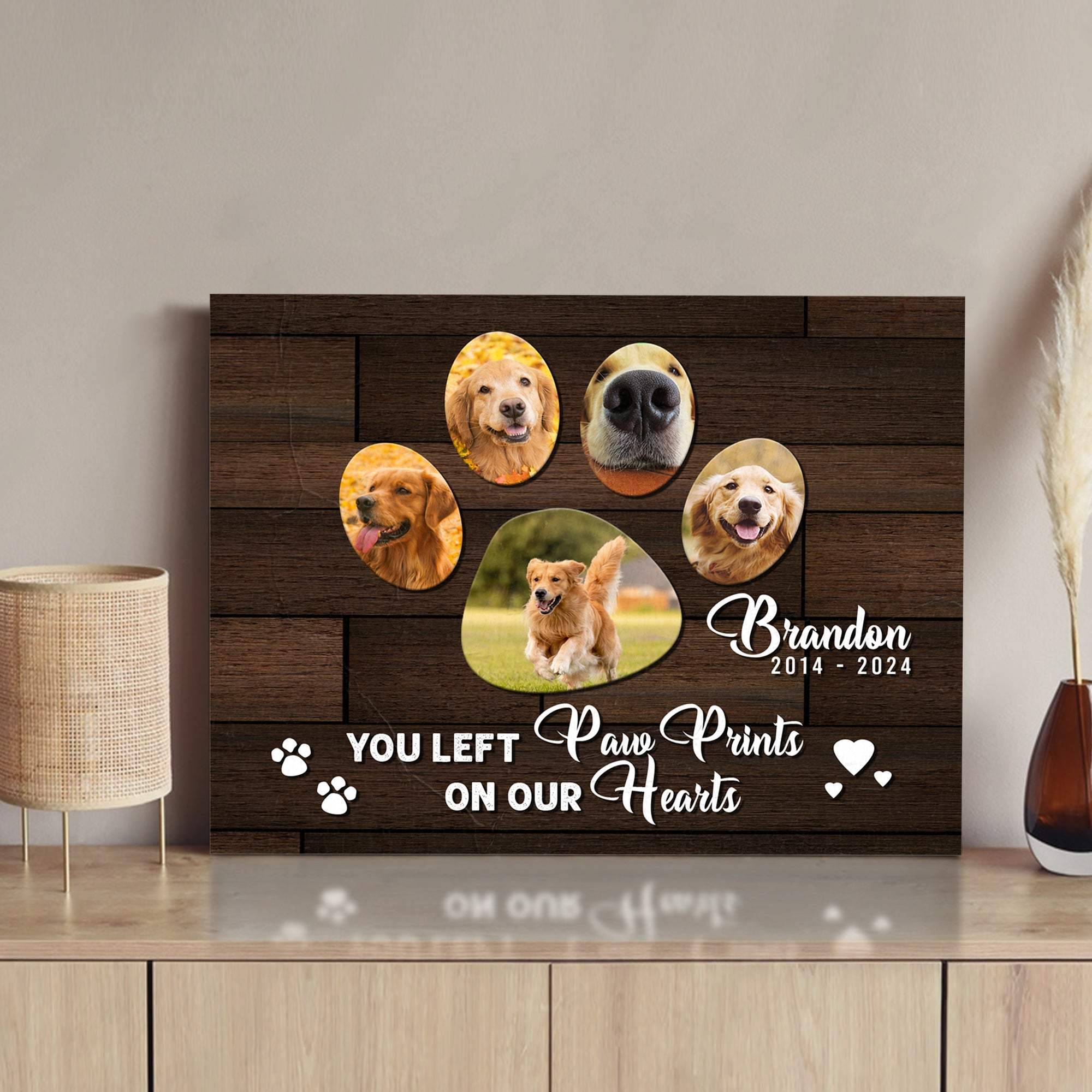Pet Memorial Sign You Left Paw Prints On Our Hearts - Image 2