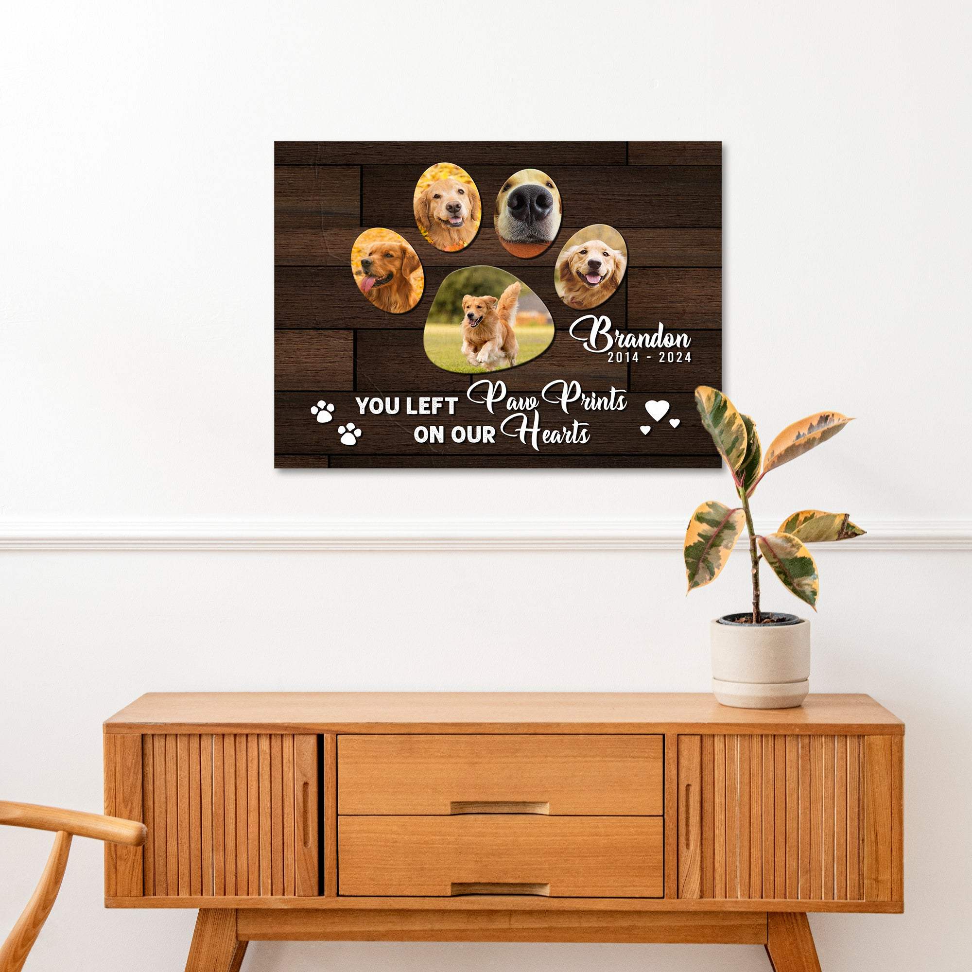 Pet Memorial Sign You Left Paw Prints On Our Hearts - Image 3