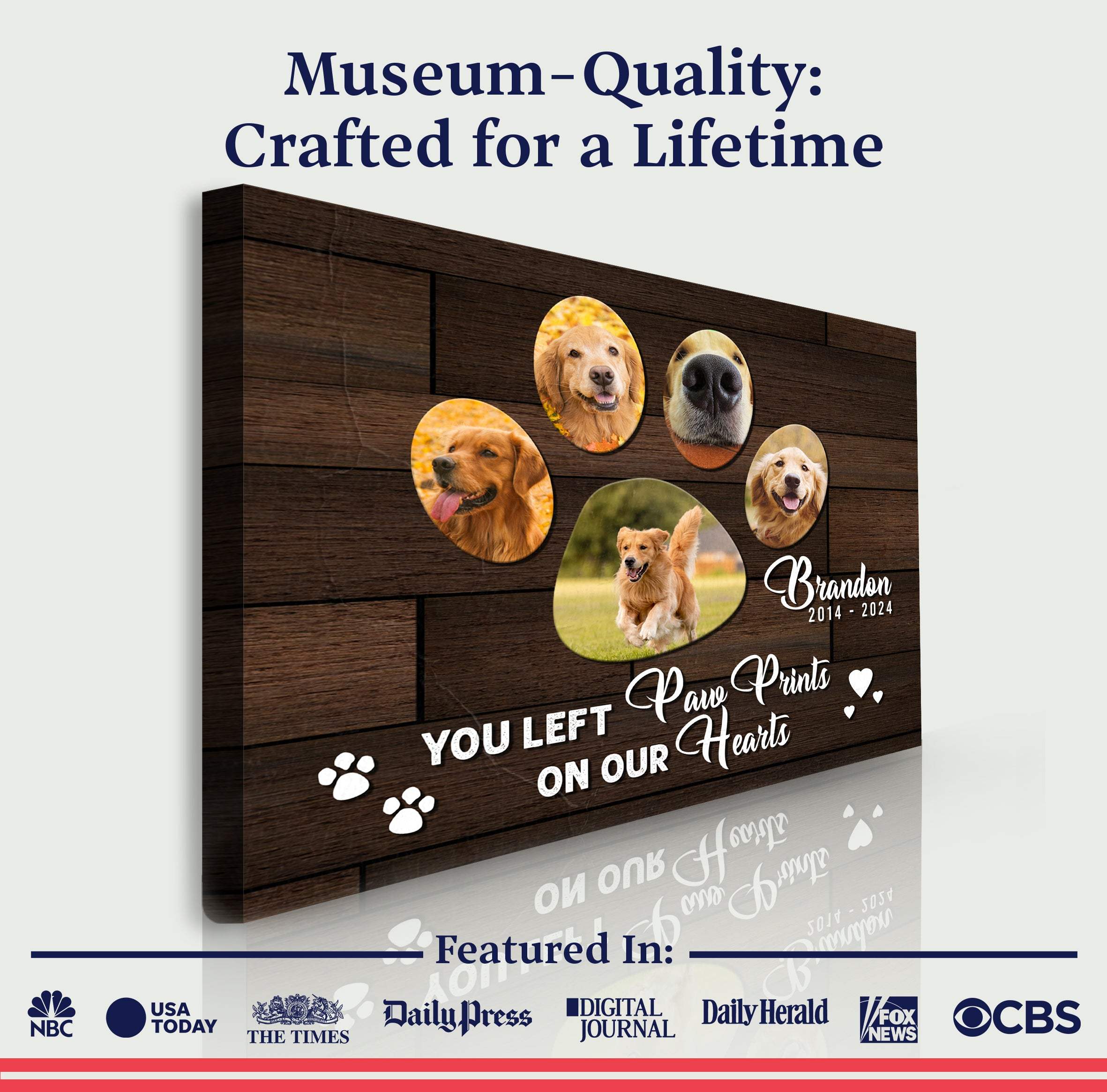 Pet Memorial Sign You Left Paw Prints On Our Hearts - Image 4