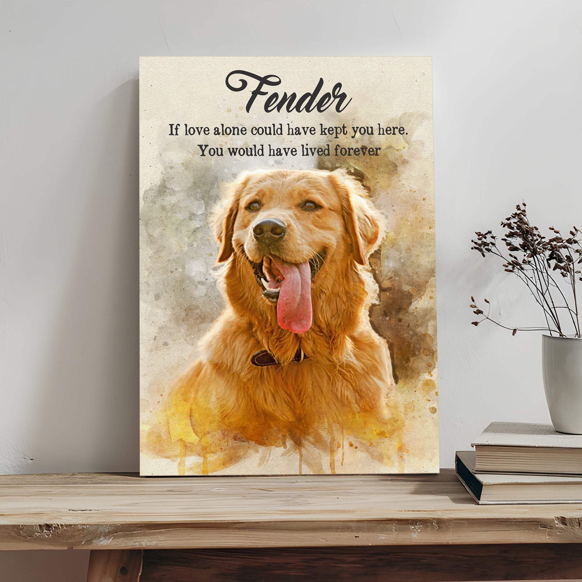 Pet Memorial Watercolor Portrait Sign - Image 2