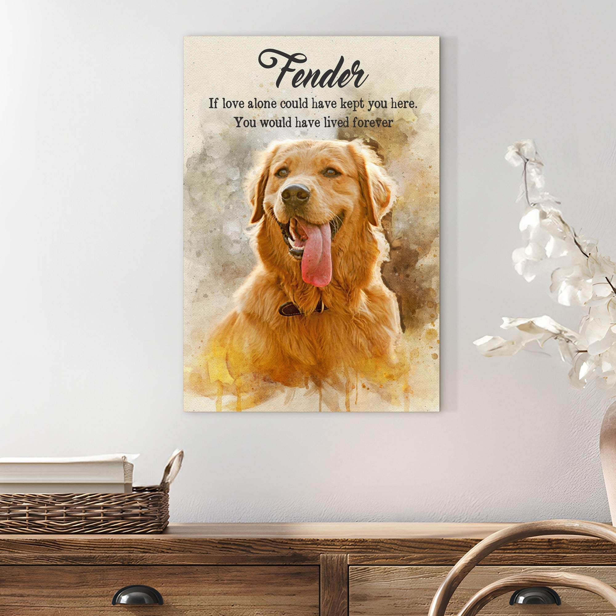 Pet Memorial Watercolor Portrait Sign - Image 3