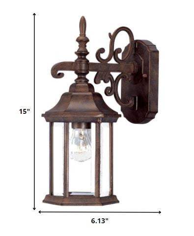 Petite Brown Domed Hanging Glass Lantern Wall Light - Image 6
