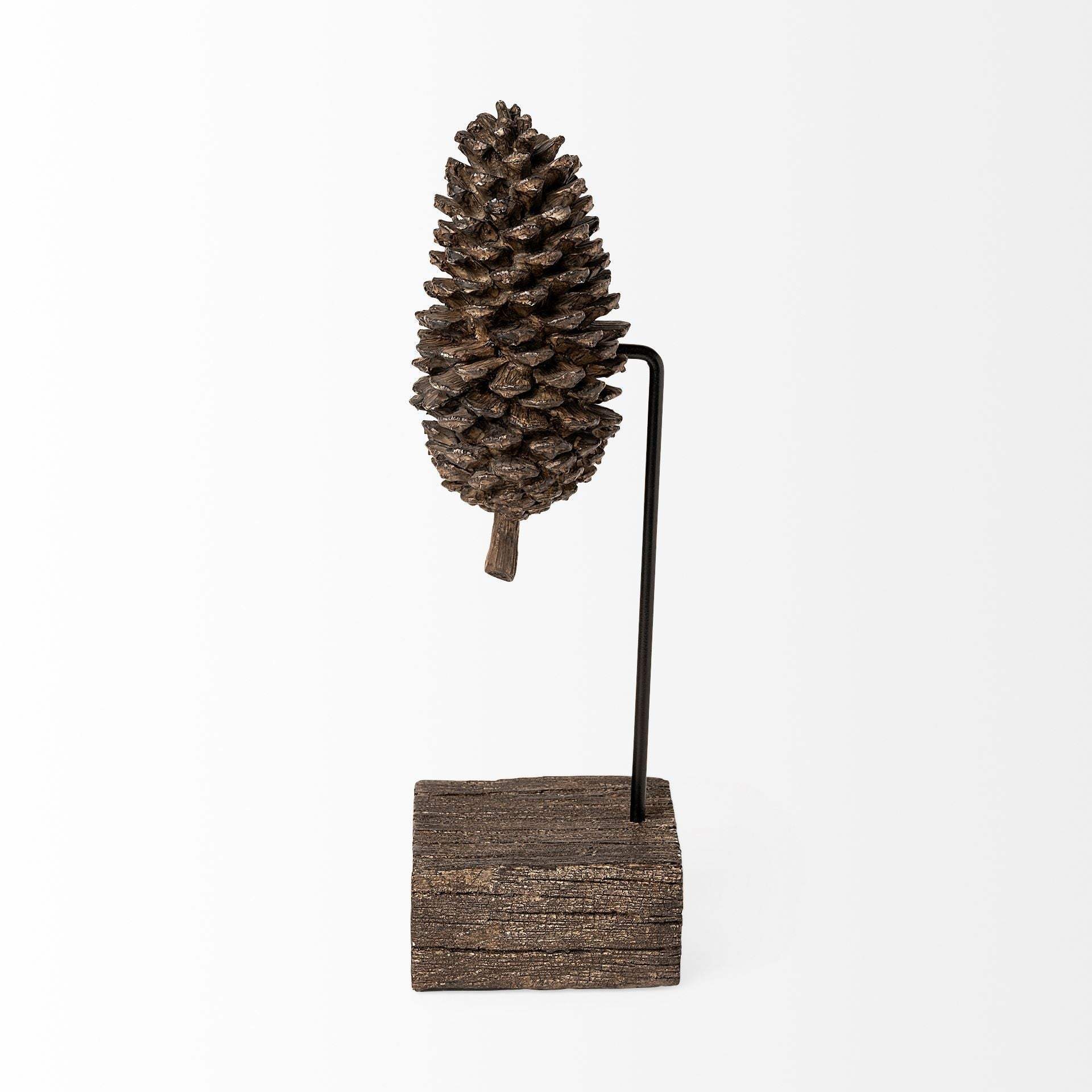 Petite Brown Resin Pinecone Shaped Decor Piece - Image 2