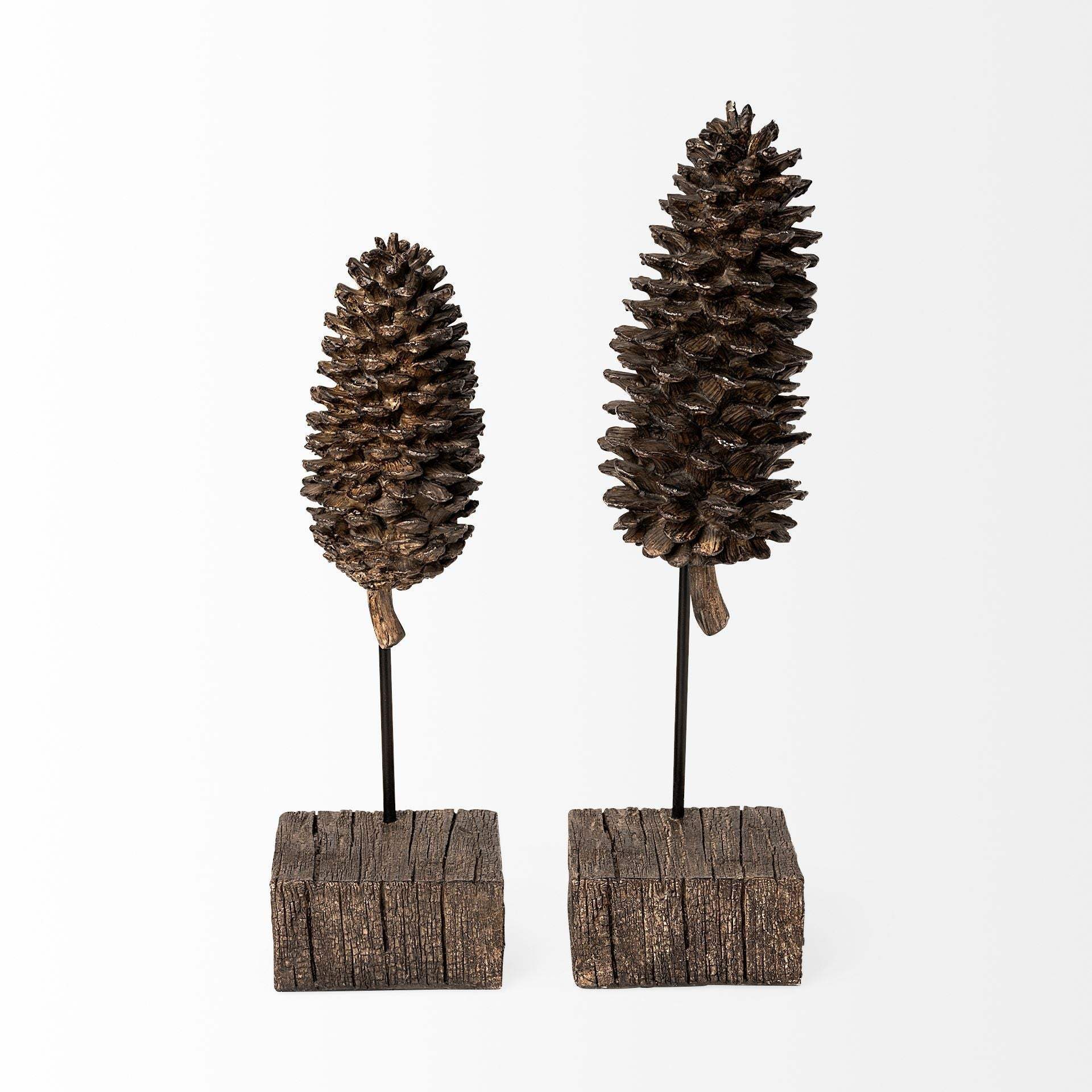Petite Brown Resin Pinecone Shaped Decor Piece - Image 5