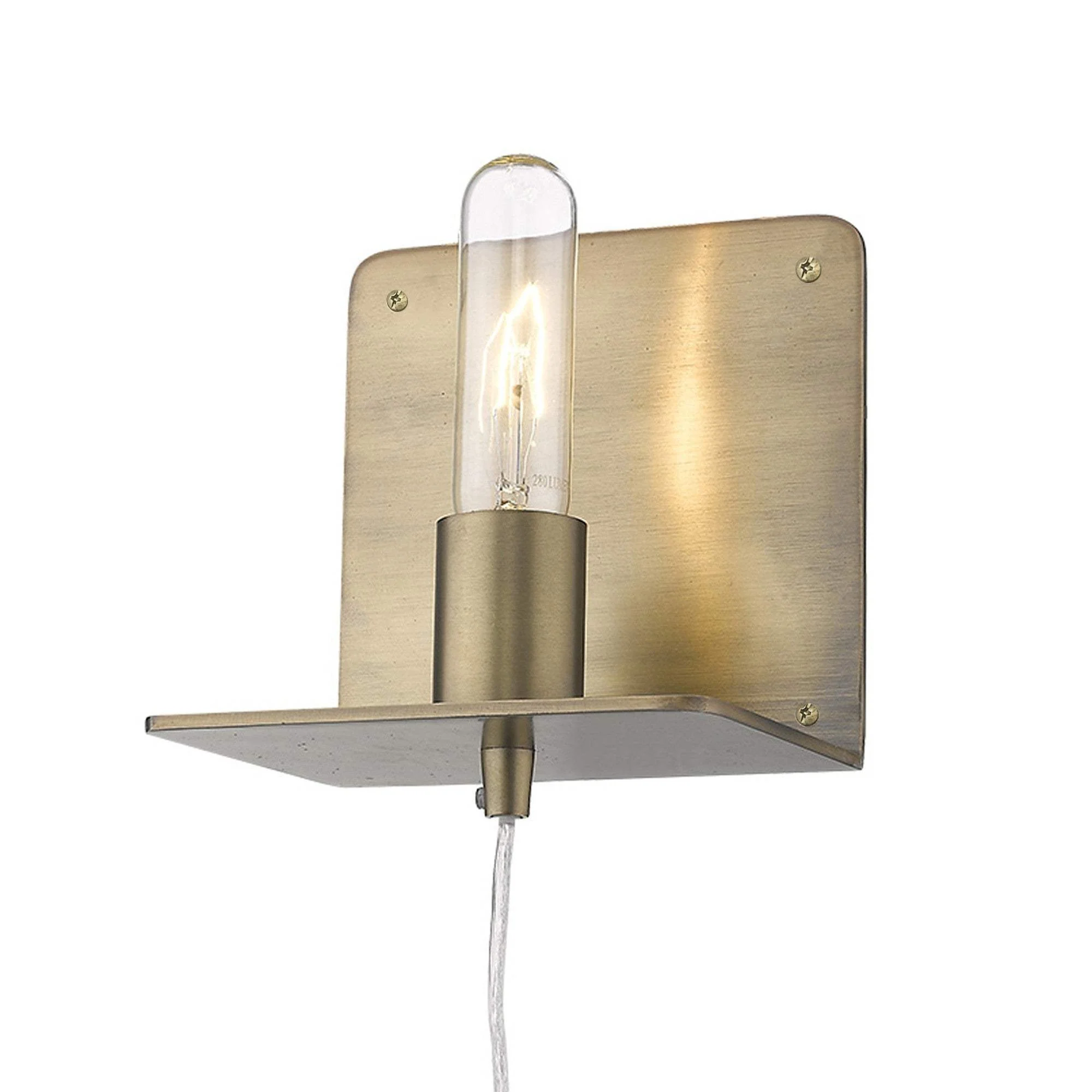 Petite Dull Gold Shelf Wall Light - Image 5