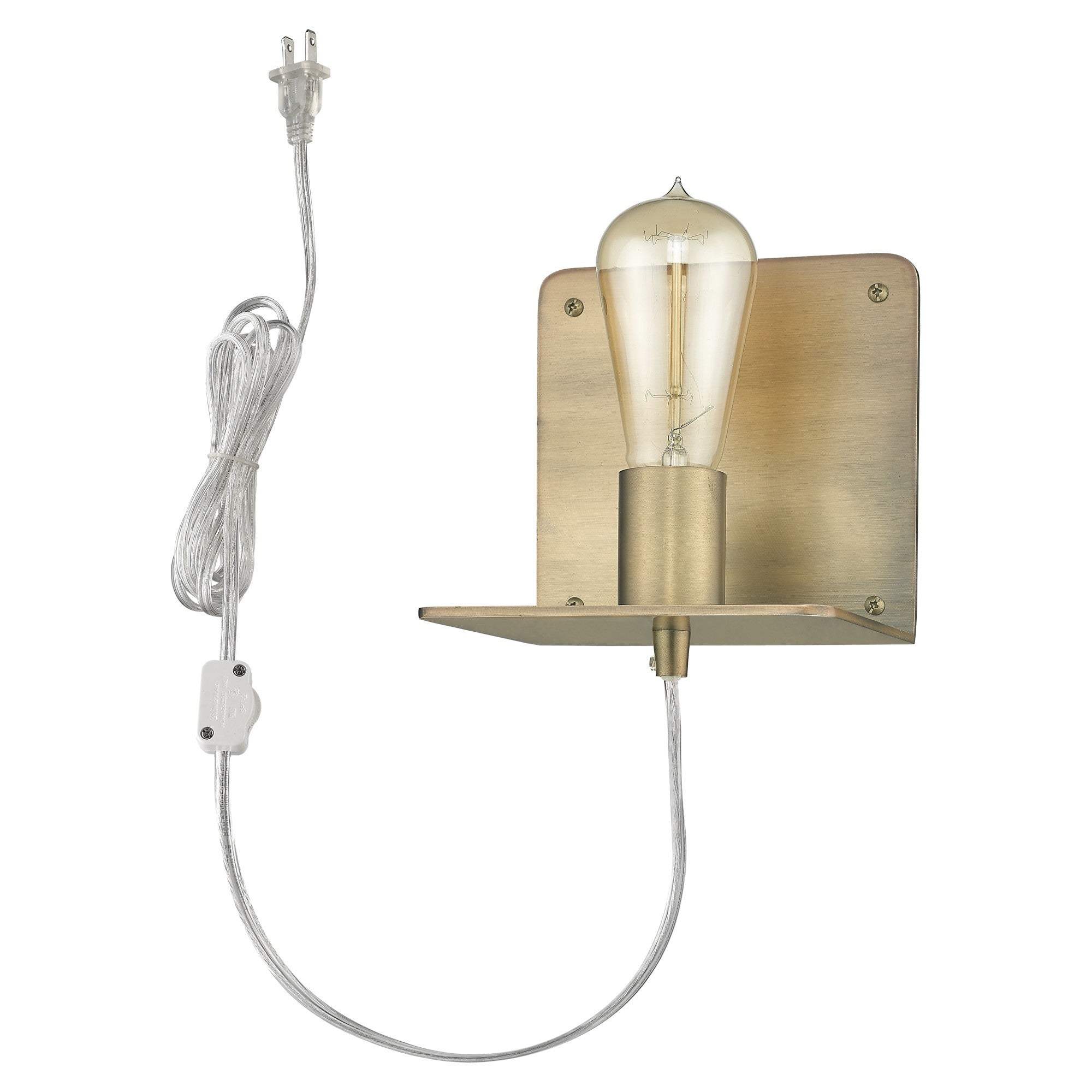 Petite Dull Gold Shelf Wall Light - Image 8