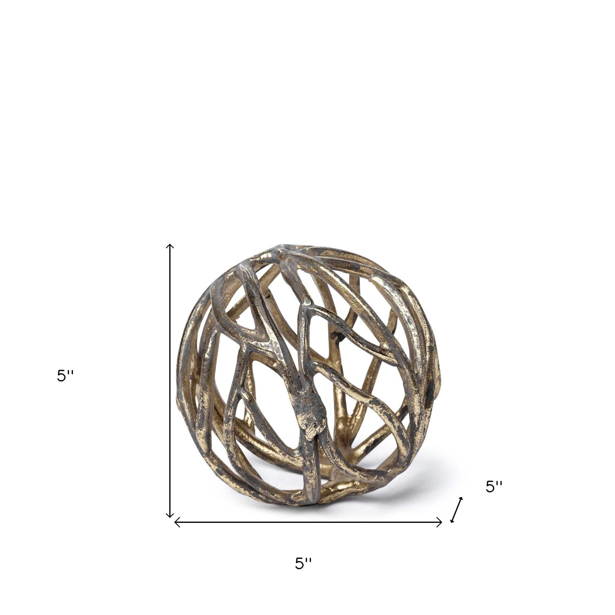 Petite Gold Metal Tree Branch Sculpture - Image 5