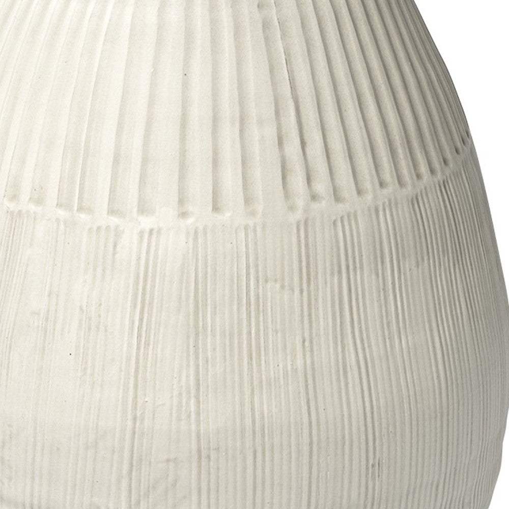Petite White Embossed Stripes Ceramic Vase - Image 6