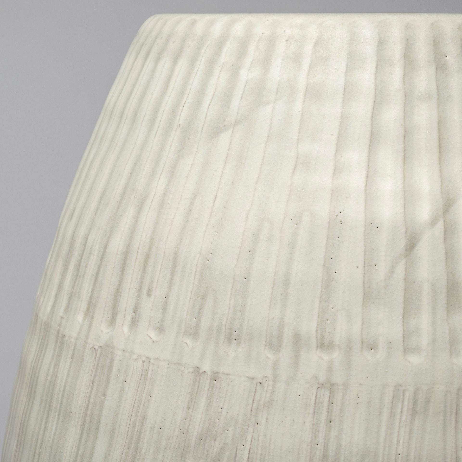 Petite White Embossed Stripes Ceramic Vase - Image 8