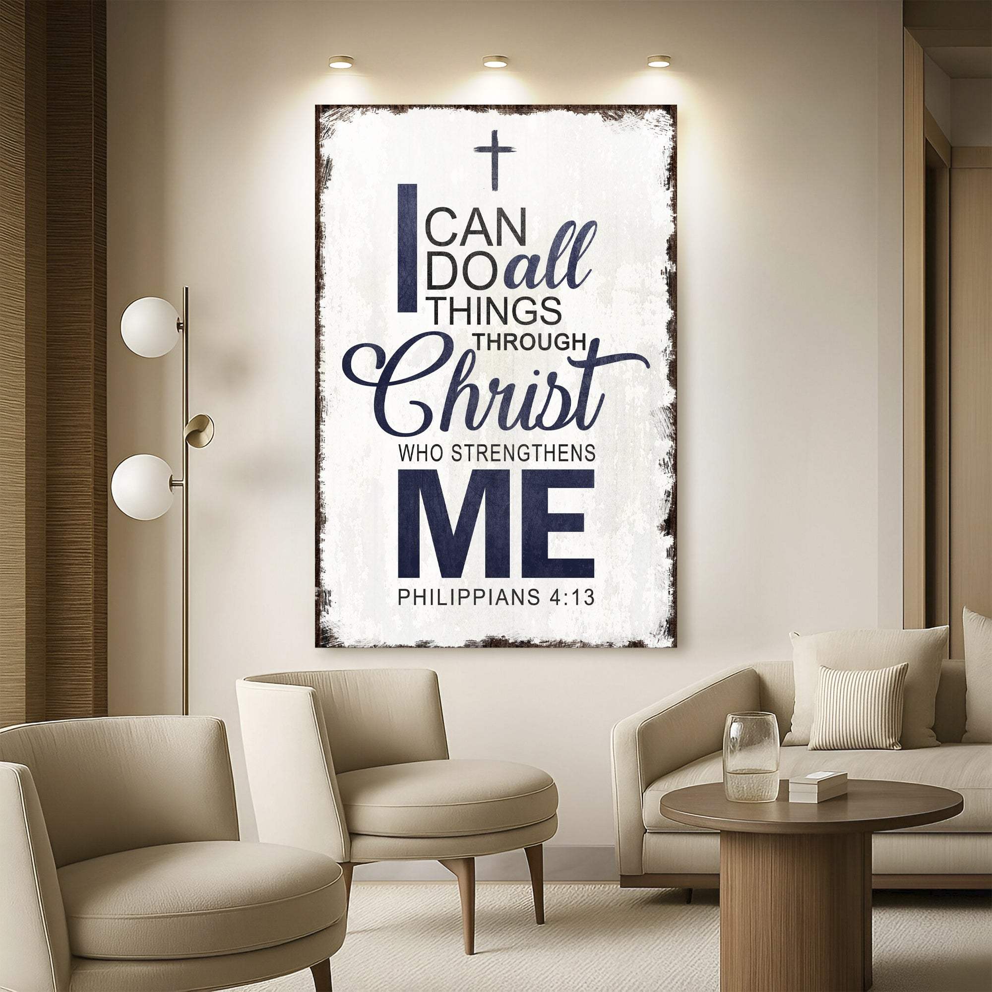 Philippians 4:13 - I Can Do All Things Through Christ Faith Sign II - Image 4